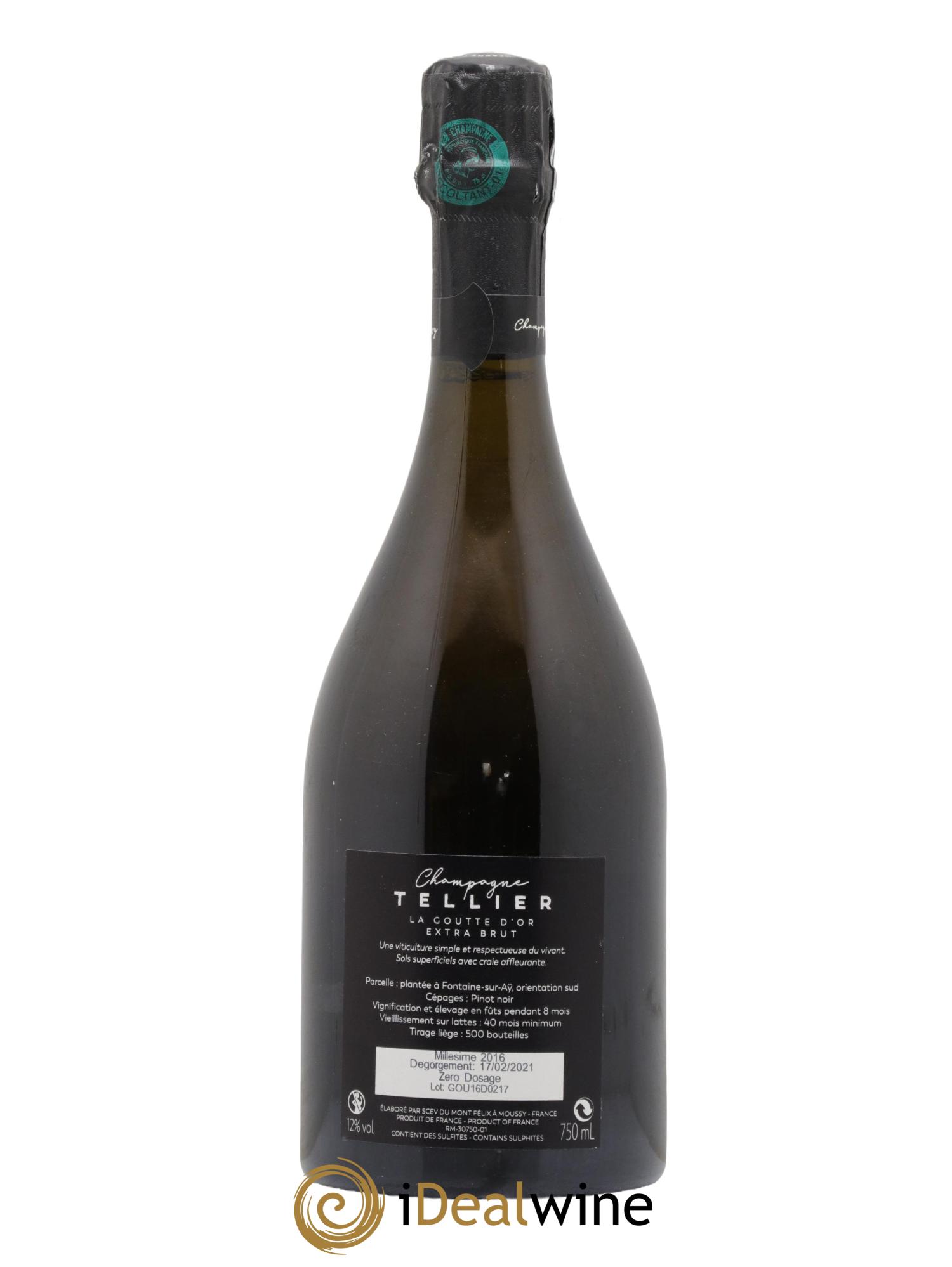 La Goutte d'Or Extra-Brut Tellier 2016 - Lot de 1 bouteille - 1