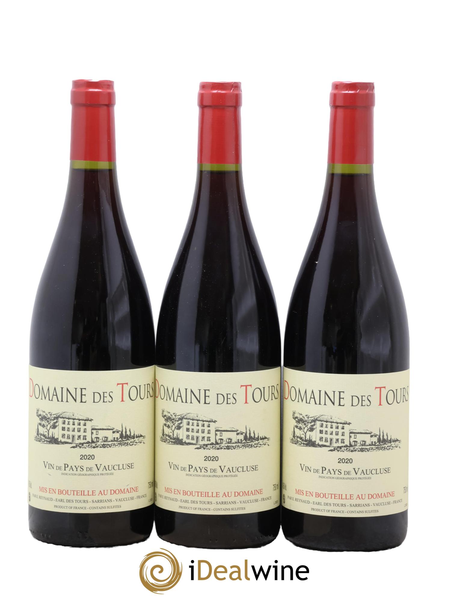 IGP Vaucluse (Vin de Pays de Vaucluse) Domaine des Tours Emmanuel Reynaud 2020 - Lot of 3 bottles - 0
