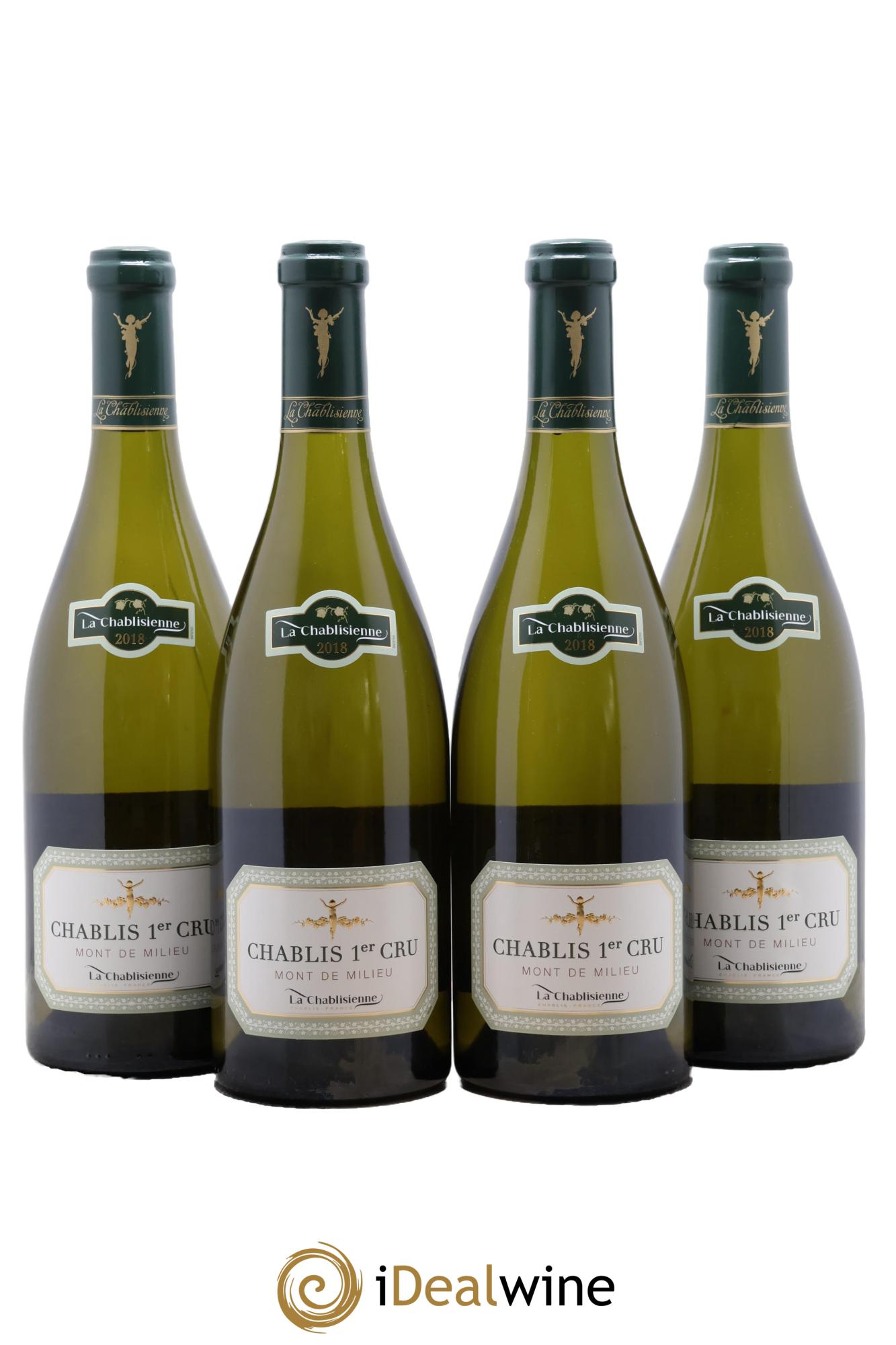 Chablis 1er Cru Mont de Milieu La Chablisienne 2018 - Lot de 4 bouteilles - 0