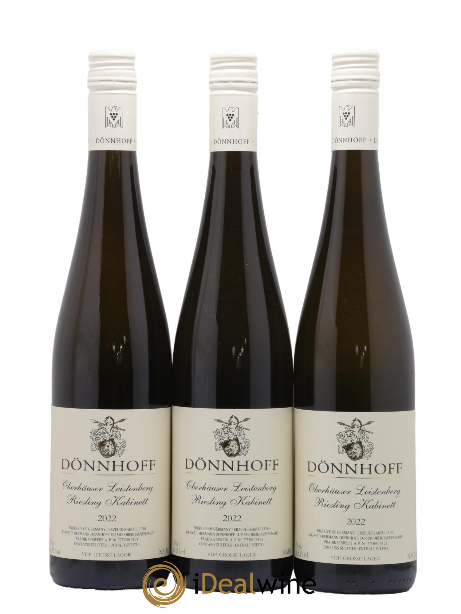 Allemagne Nahe Oberhauser Leistenberg Riesling Kabinett Donnhoff 2022 - Lot de 3 bouteilles - 0