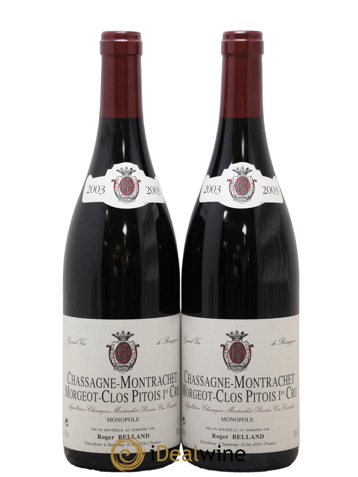 Chassagne-Montrachet 1er Cru Morgeot Clos Pitois Roger Belland (Domaine) 2003 - Posten von 2 Flaschen - 0
