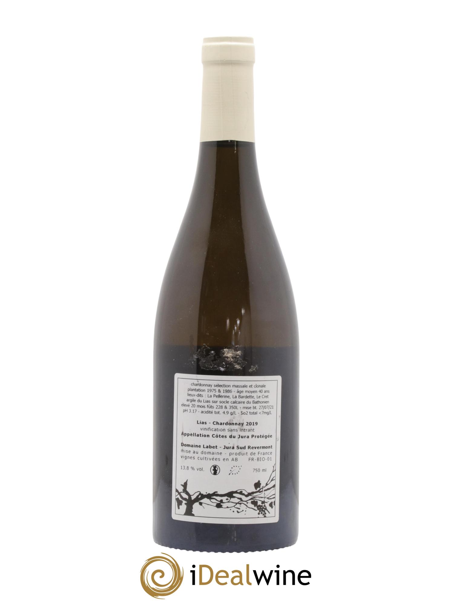 Côtes du Jura Chardonnay Lias Romain - Julien - Charline Labet 2019 - Lot de 1 bouteille - 1