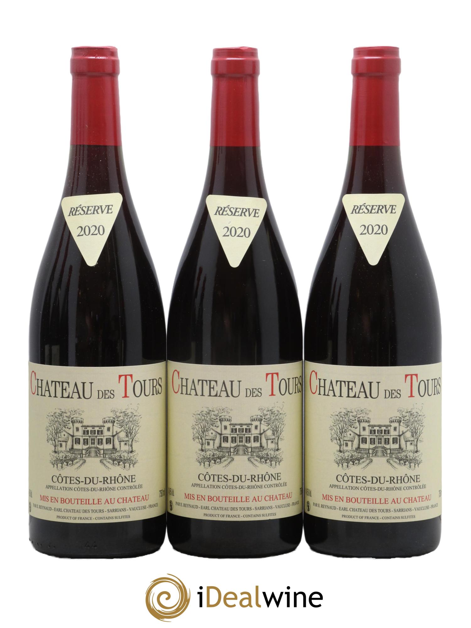Côtes-du-Rhône Château des Tours Emmanuel Reynaud 2020 - Lot de 3 bouteilles - 0