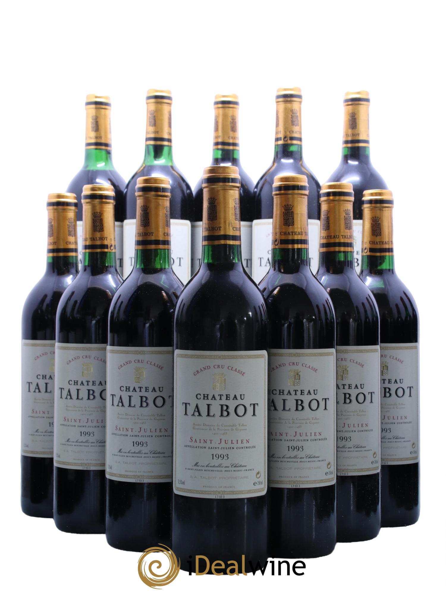 Château Talbot 4ème Grand Cru Classé 1993 - Lot de 12 bouteilles - 0