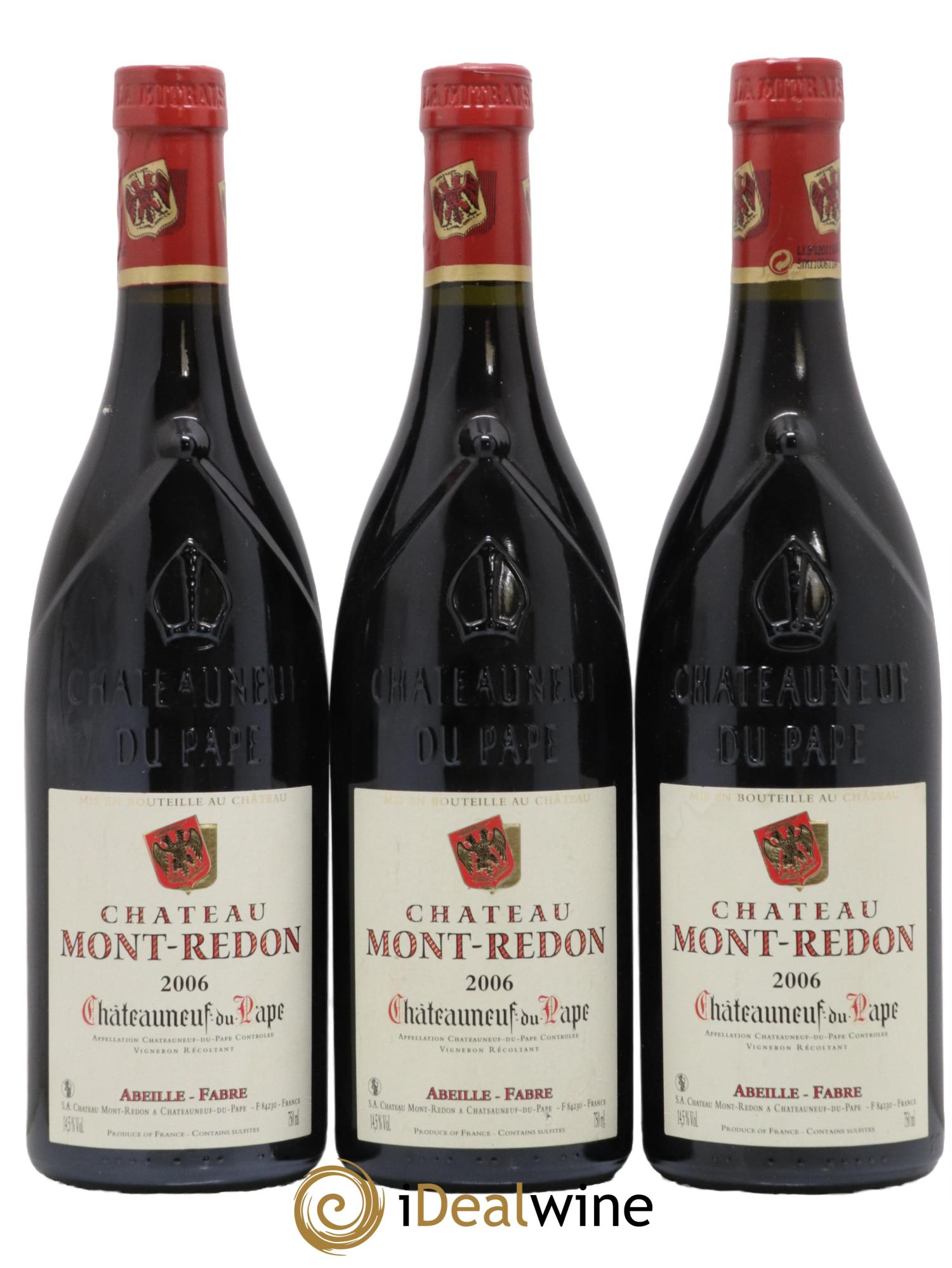 Châteauneuf-du-Pape Château Mont-Redon Famille Abeille-Fabre 2006 - Lot de 3 bouteilles - 0