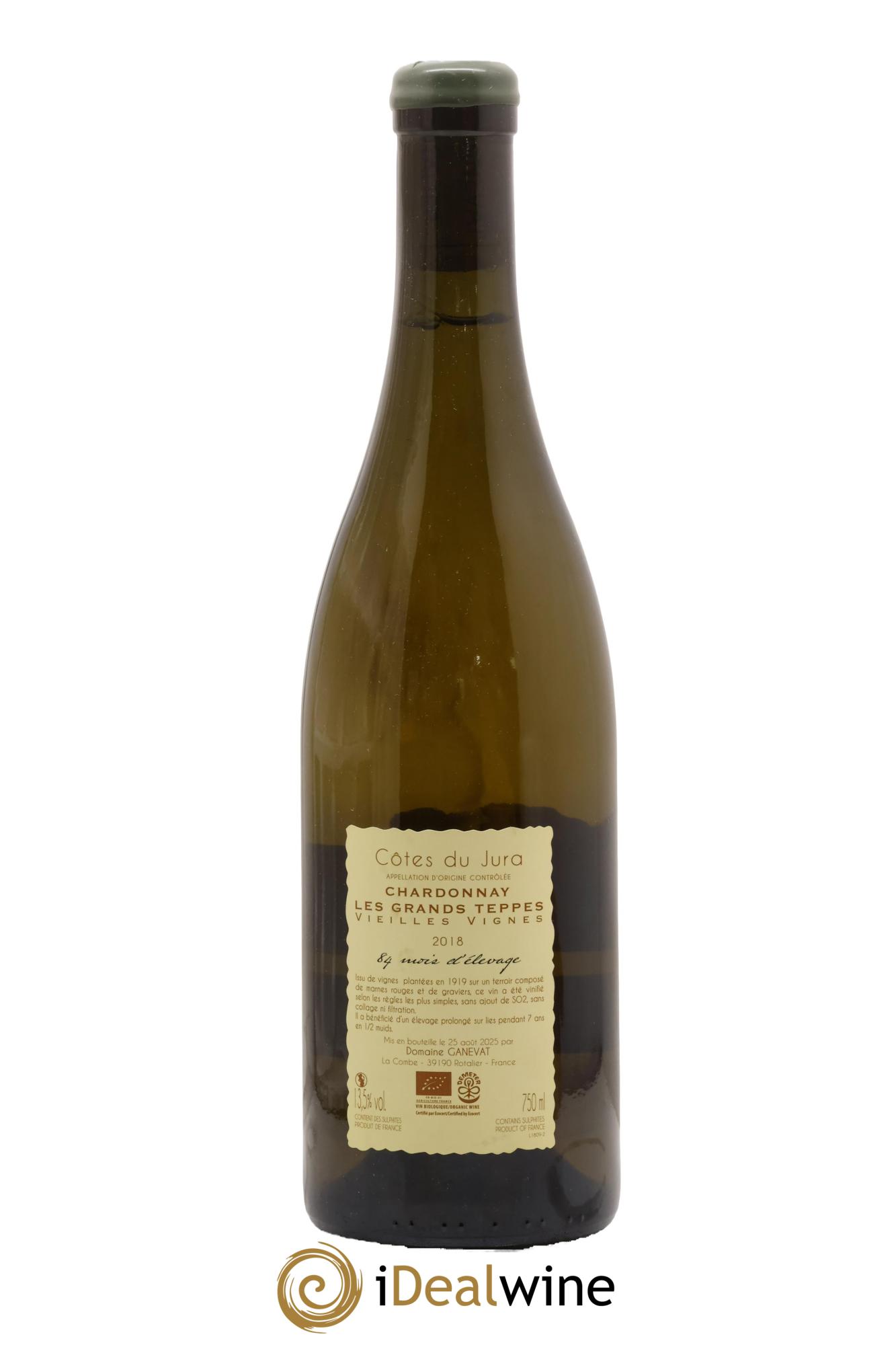 Côtes du Jura Chardonnay Les Grands Teppes Vieilles Vignes 84 Mois D'Elevage Jean-François Ganevat (Domaine) 2018 - Lot de 1 bouteille - 1
