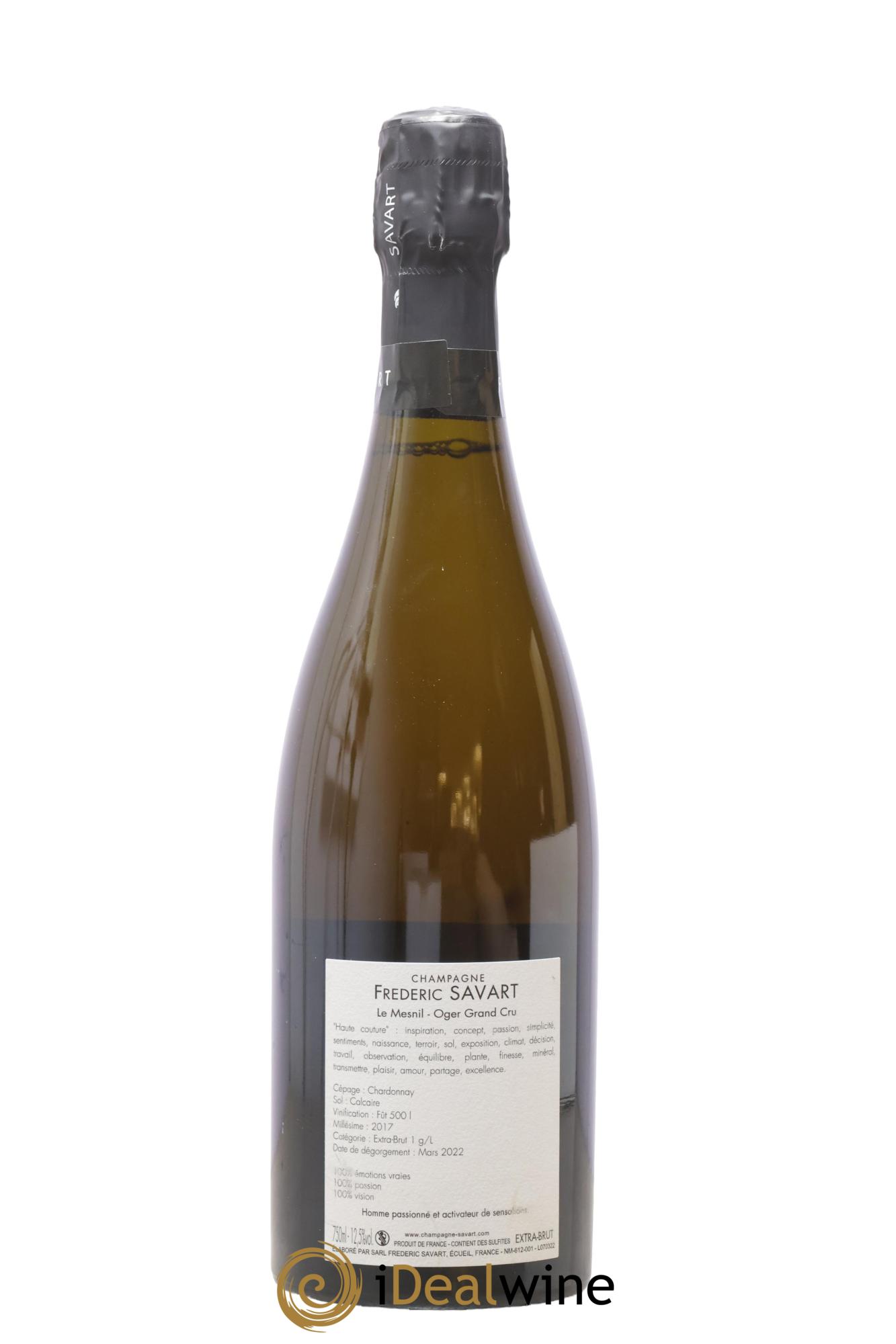 Haute Couture Le Mesnil sur Oger Extra-Brut Savart 2017 - Lot de 1 bouteille - 1