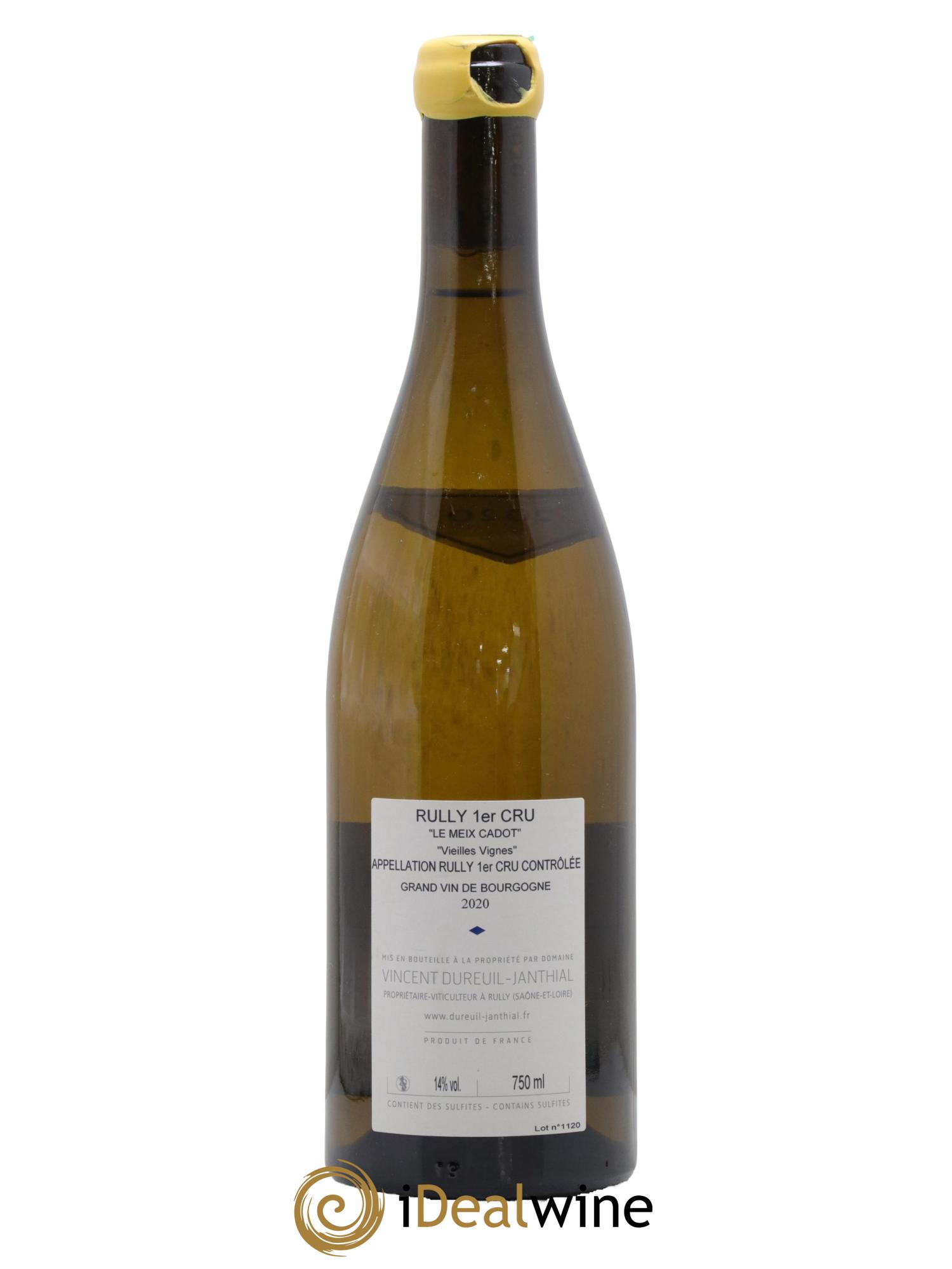 Rully 1er Cru Le Meix Cadot Vieilles Vignes Vincent Dureuil-Janthial 2020 - Posten von 1 Flasche - 1