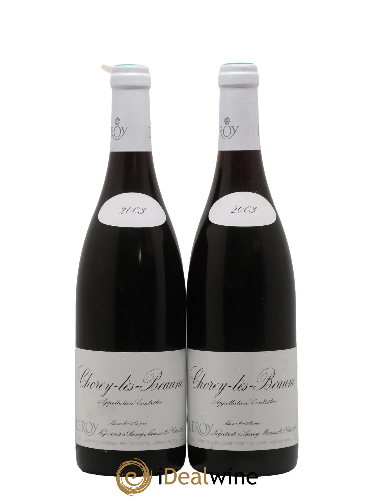 Chorey-lès-Beaune Leroy SA 2003 - Lot de 2 bouteilles - 0