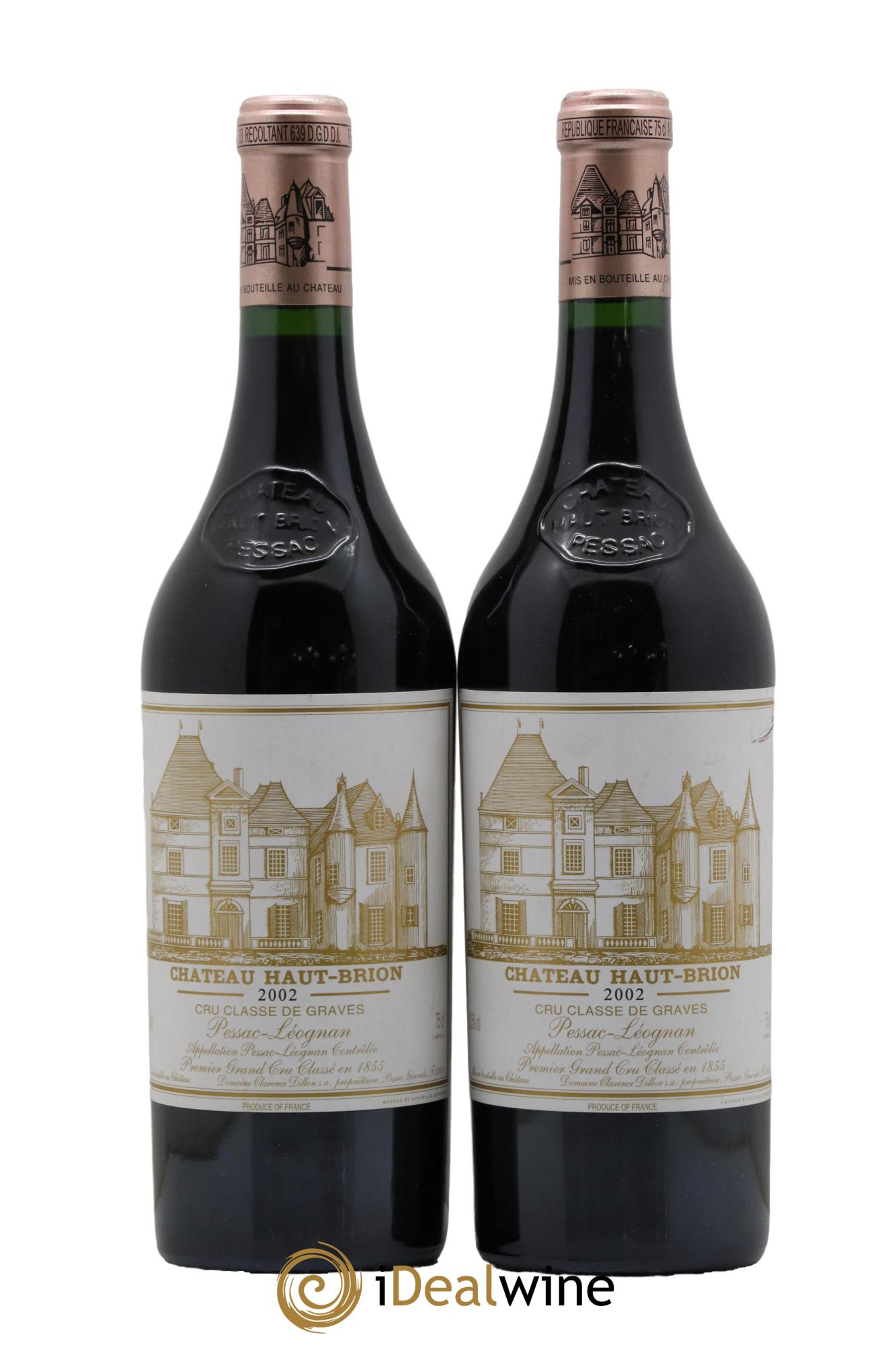 Château Haut Brion 1er Grand Cru Classé 2002 - Lot de 2 bouteilles - 0