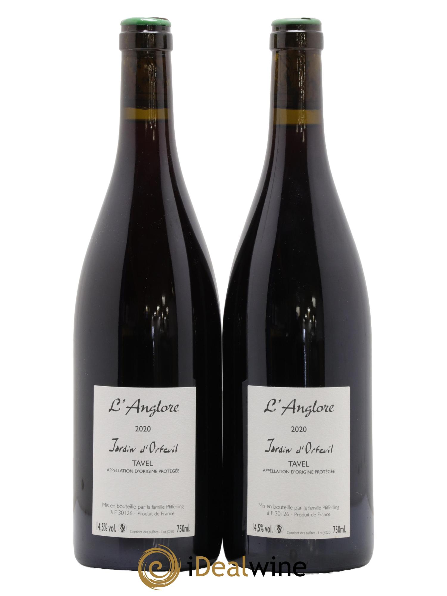 Tavel Jardin D'Orfeuil L'Anglore  2020 - Lot of 2 bottles - 1