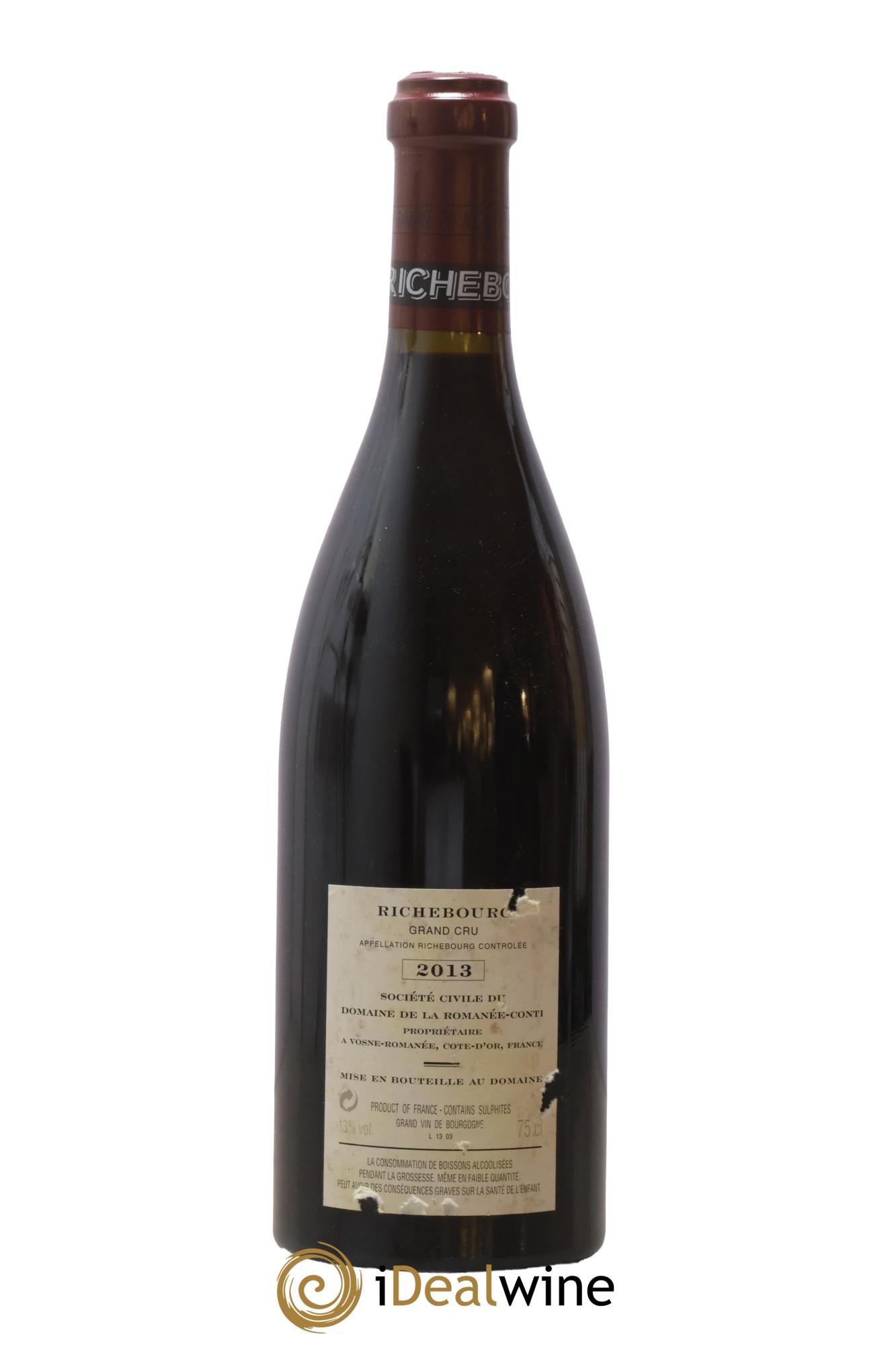 Richebourg Grand Cru Domaine de la Romanée-Conti 2013 - Lot de 1 bouteille - 1