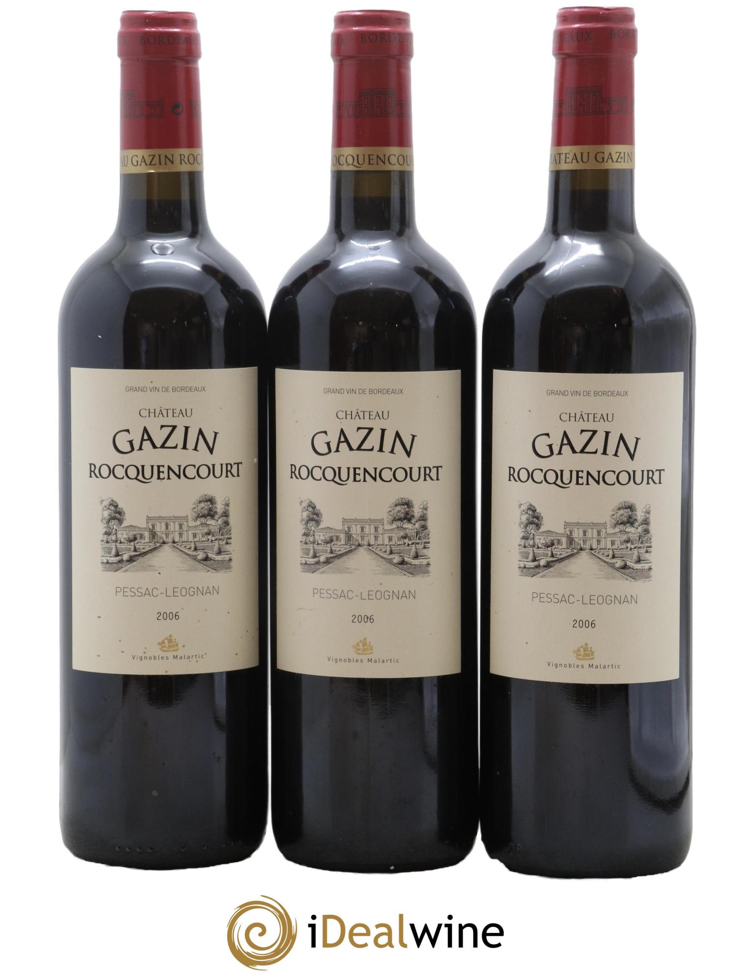 Pessac-Léognan Chateau Gazin Rocquencourt 2006 - Lot de 3 bouteilles - 0
