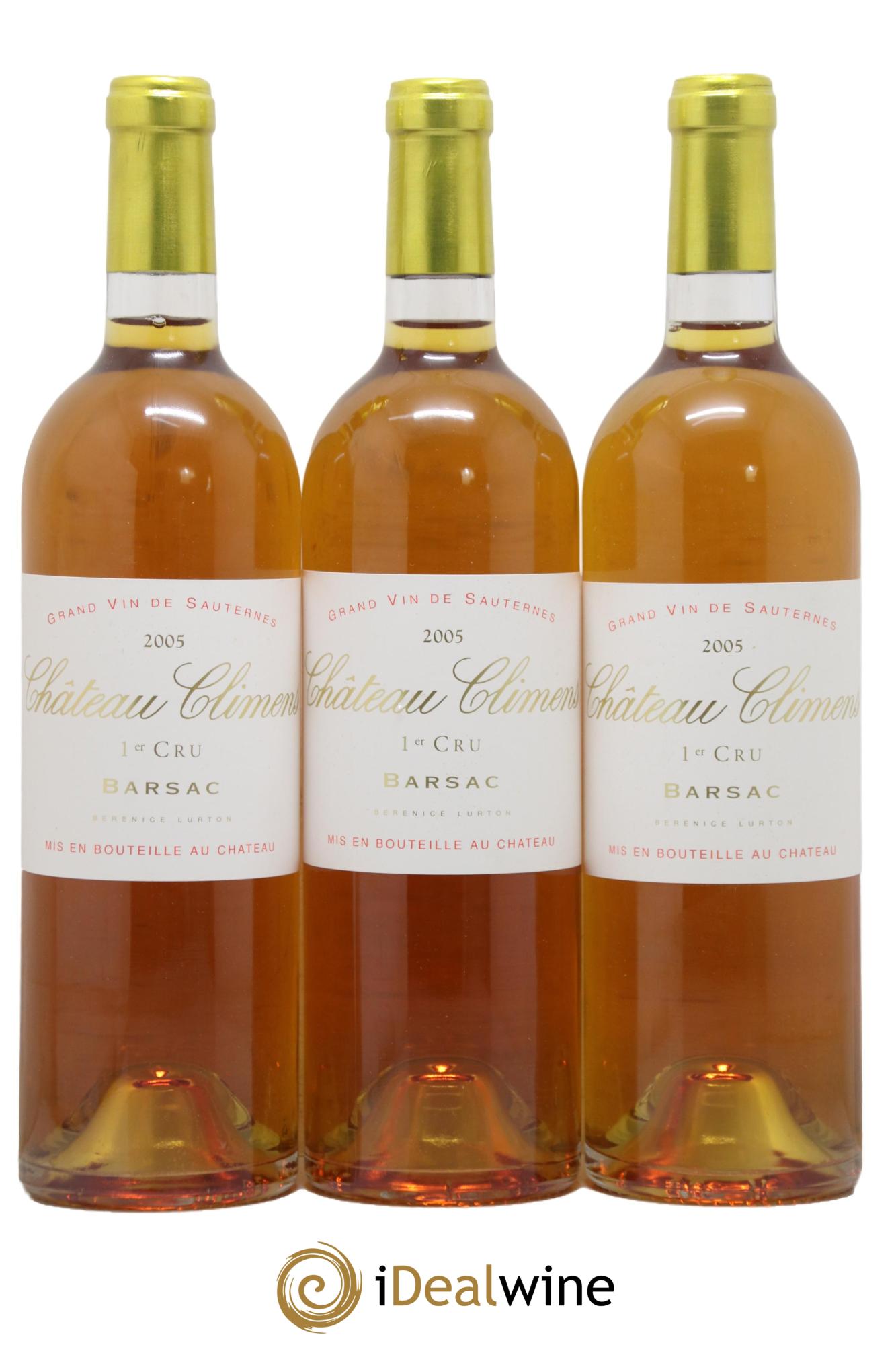 Château Climens 1er Grand Cru Classé 2005 - Lot de 3 bouteilles - 0