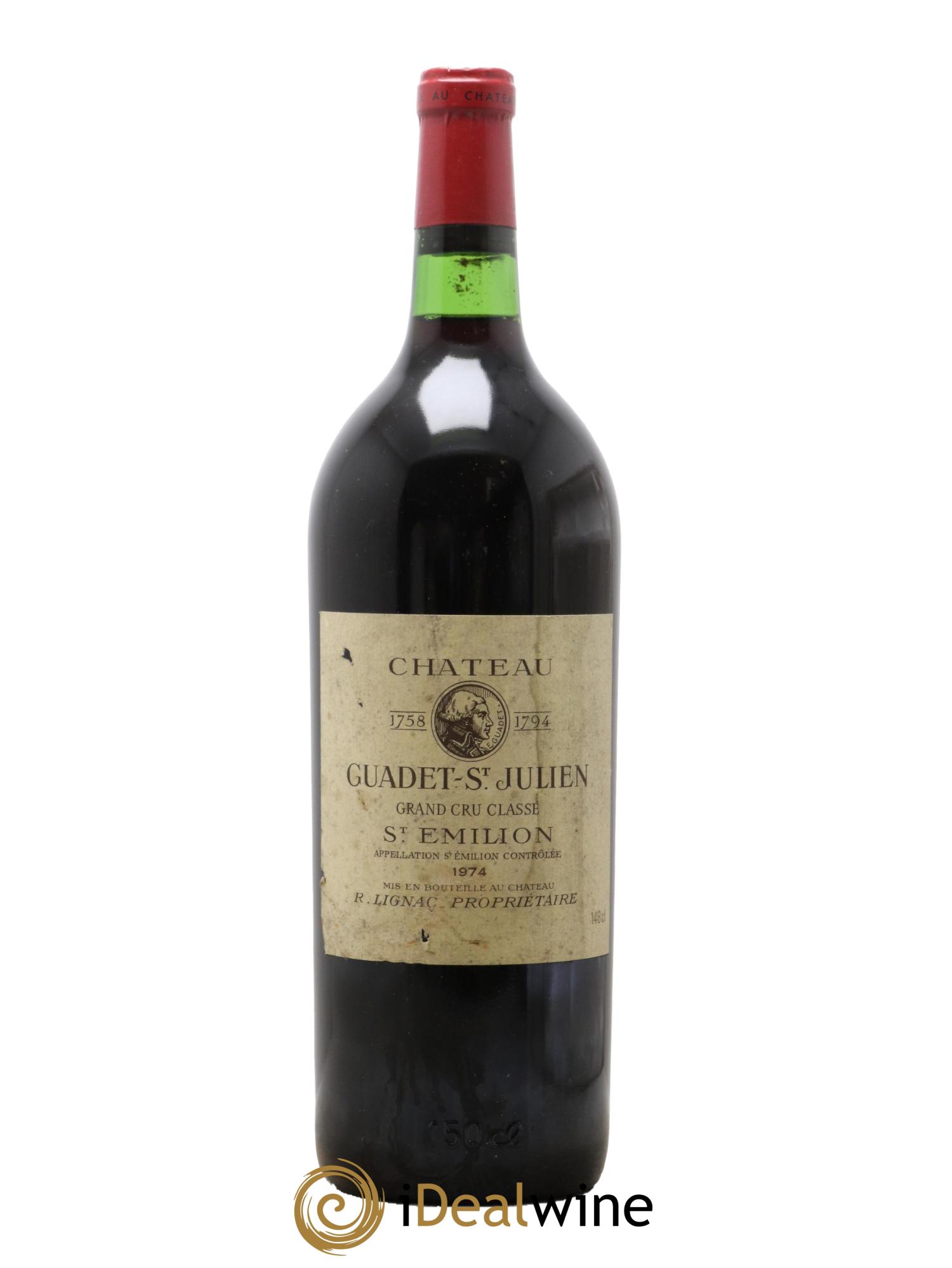 Château Guadet Grand Cru Classé 1974 - Lot de 1 magnum - 0