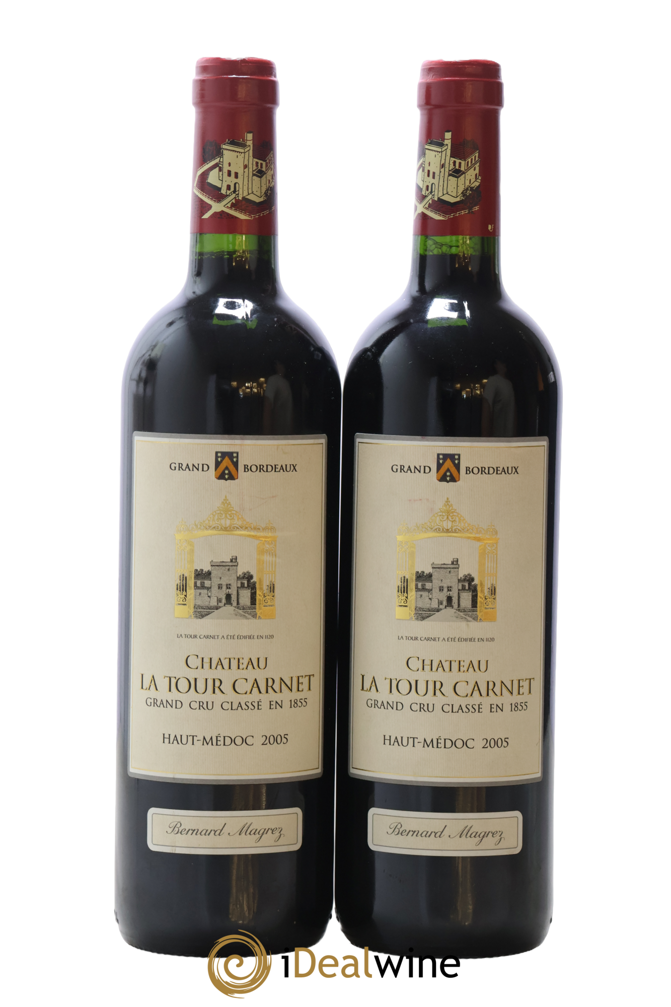 Château la Tour Carnet 4ème Grand Cru Classé 2005 - Lot de 2 bouteilles - 0
