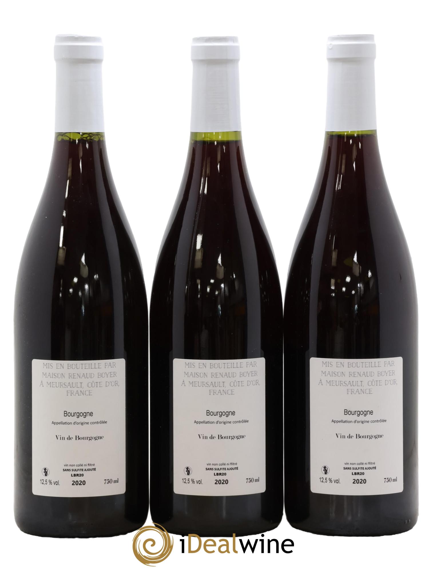 Bourgogne Renaud Boyer 2020 - Lot of 3 bottles - 1