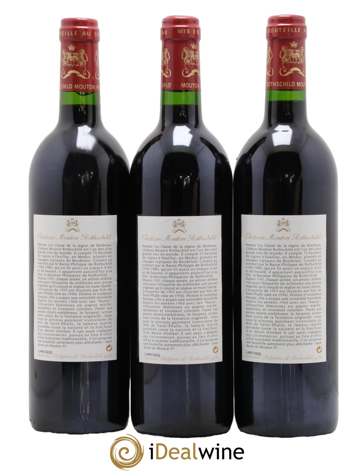 Château Mouton Rothschild 1er Grand Cru Classé 1997 - Lot of 3 bottles - 1