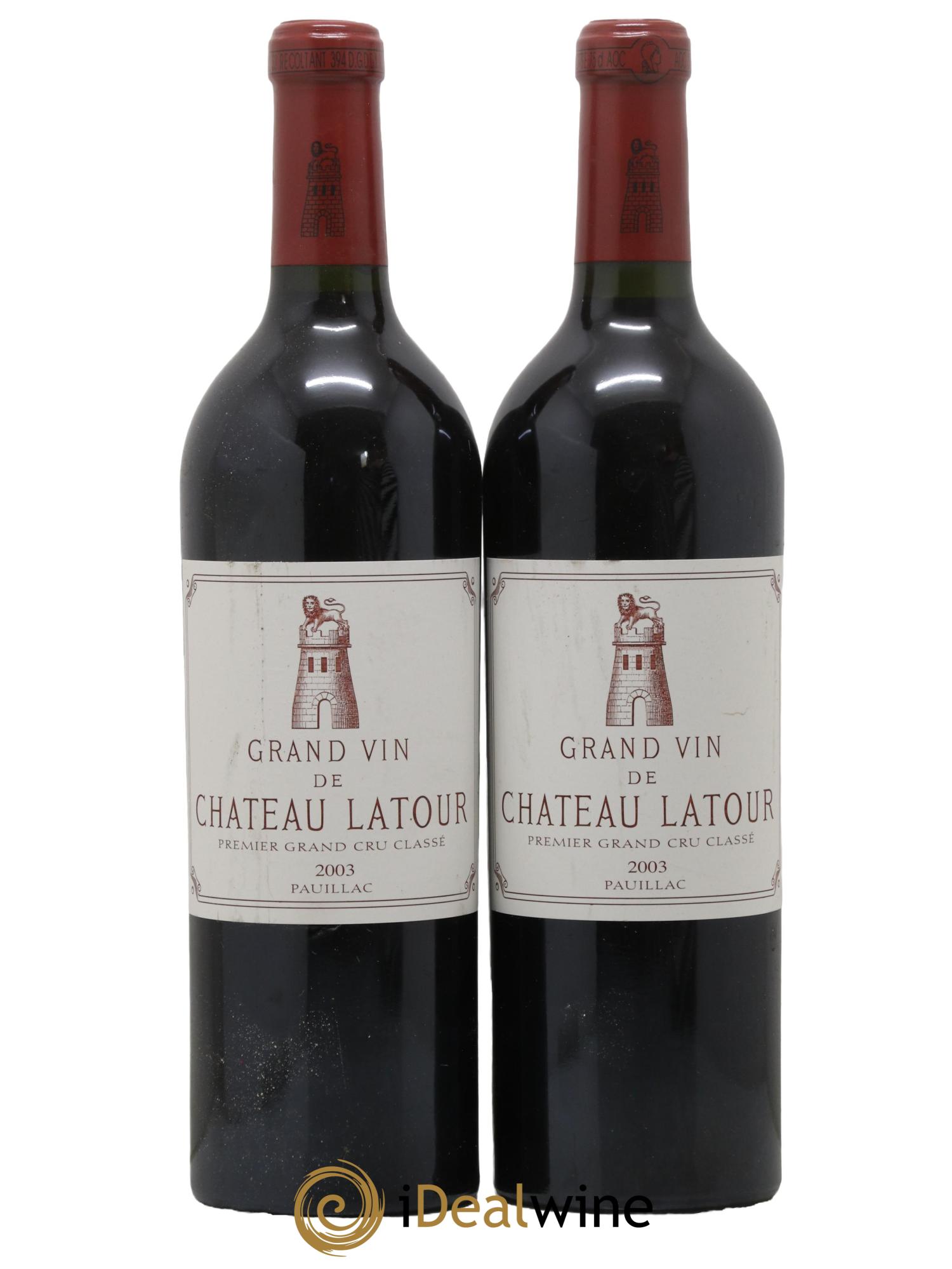 Château Latour 1er Grand Cru Classé 2003 - Lot de 2 bouteilles - 0