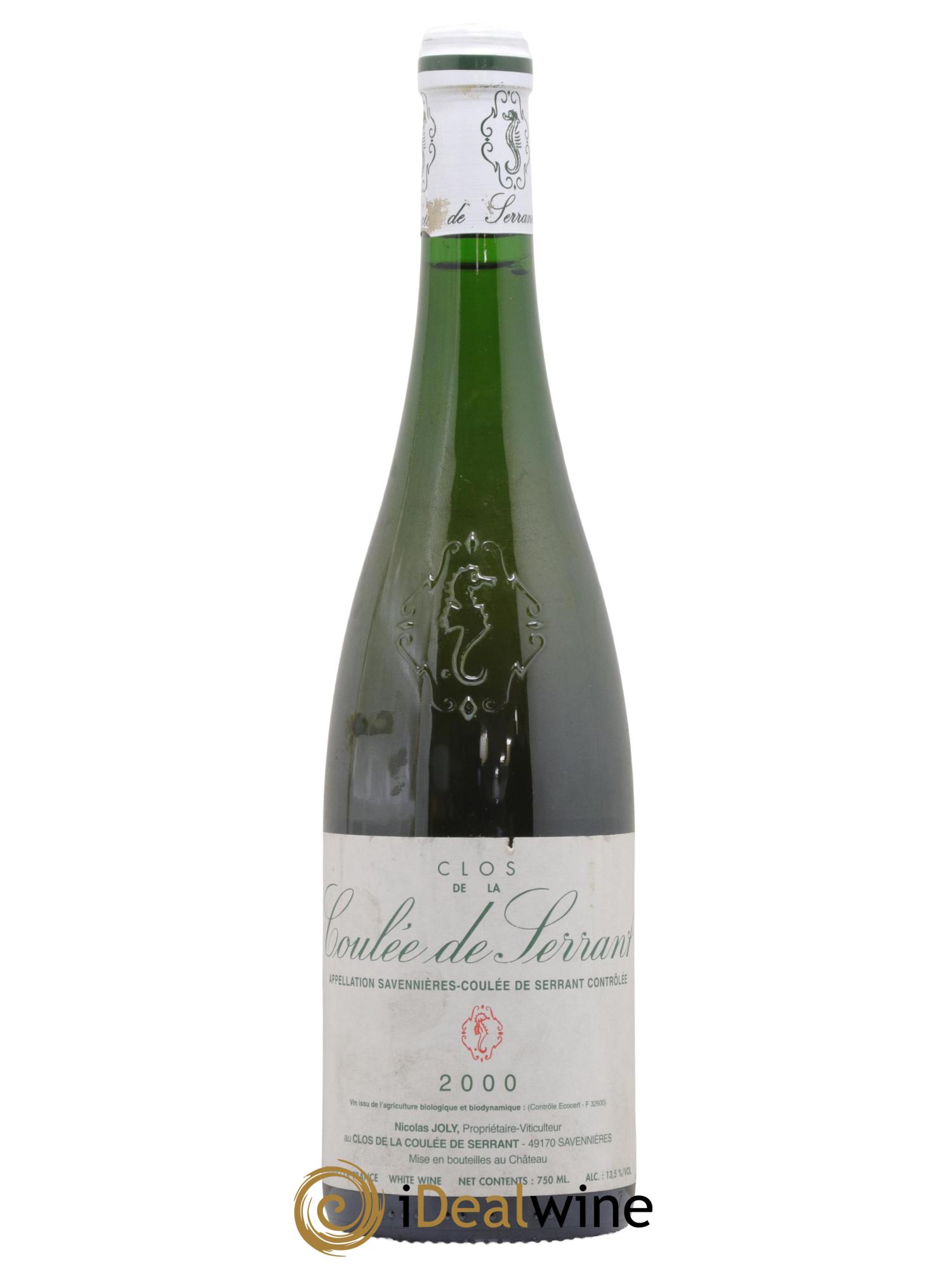 Savennières Clos de la Coulée de Serrant Vignobles de la Coulée de Serrant - Nicolas Joly 2000 - Lot de 1 bouteille - 0