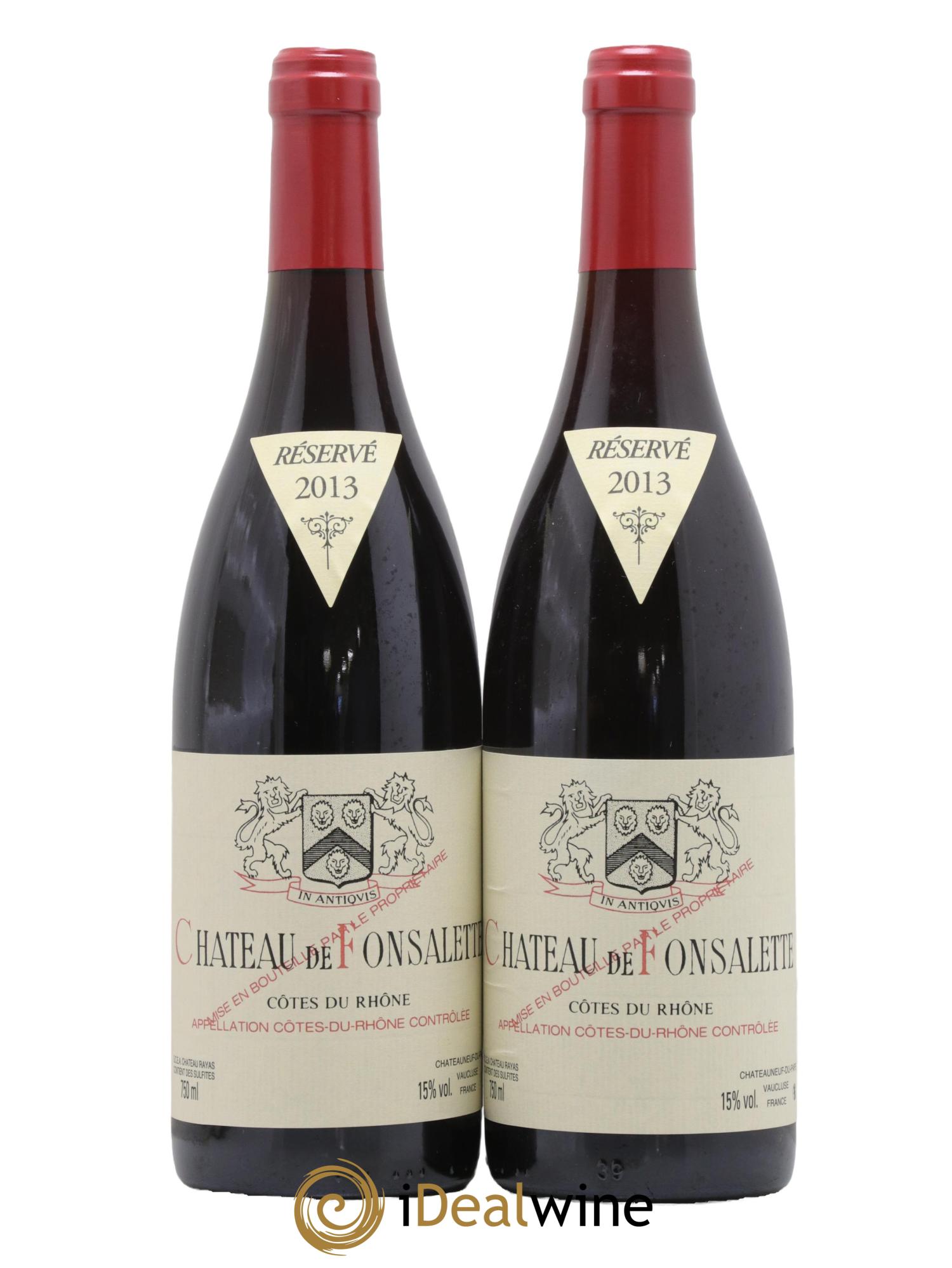 Côtes-du-Rhône Château de Fonsalette Emmanuel Reynaud 2013 - Lot de 2 bouteilles - 0
