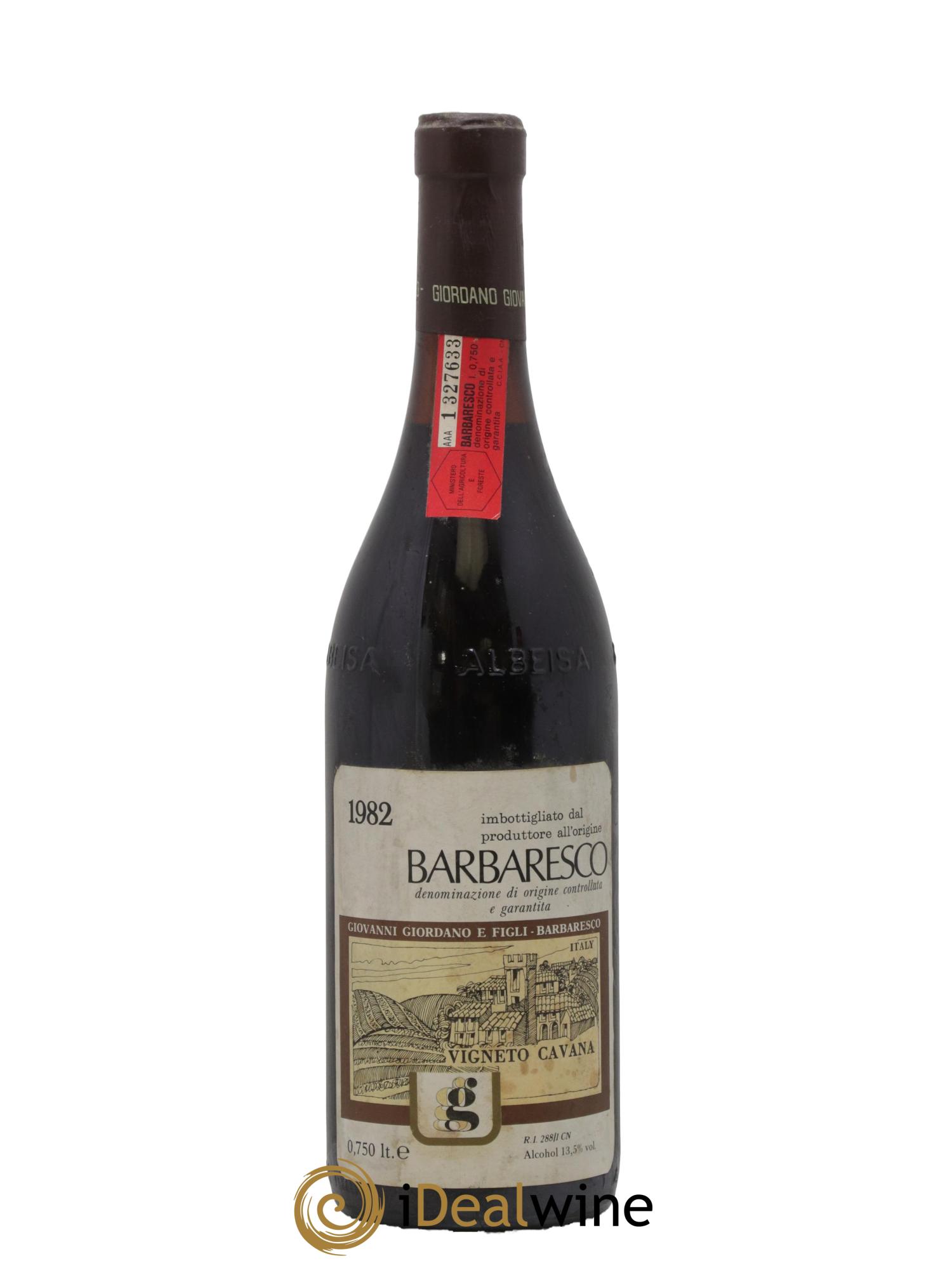 Barbaresco DOCG Vigneto Cavana Giovanni Giordano E Figli 1982 - Lot de 1 bouteille - 0