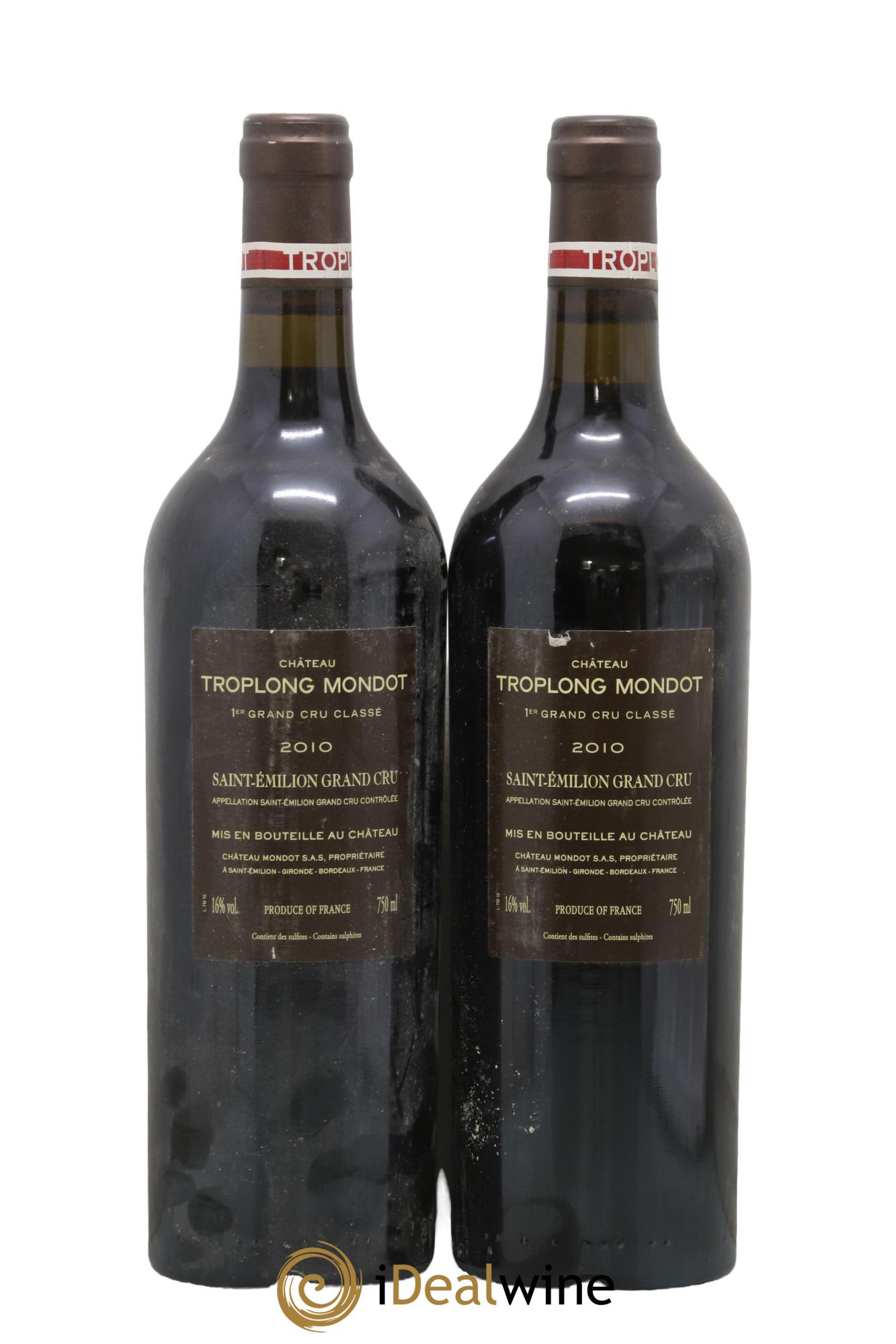 Château Troplong Mondot 1er Grand Cru Classé B 2010 - Lot de 2 bouteilles - 1