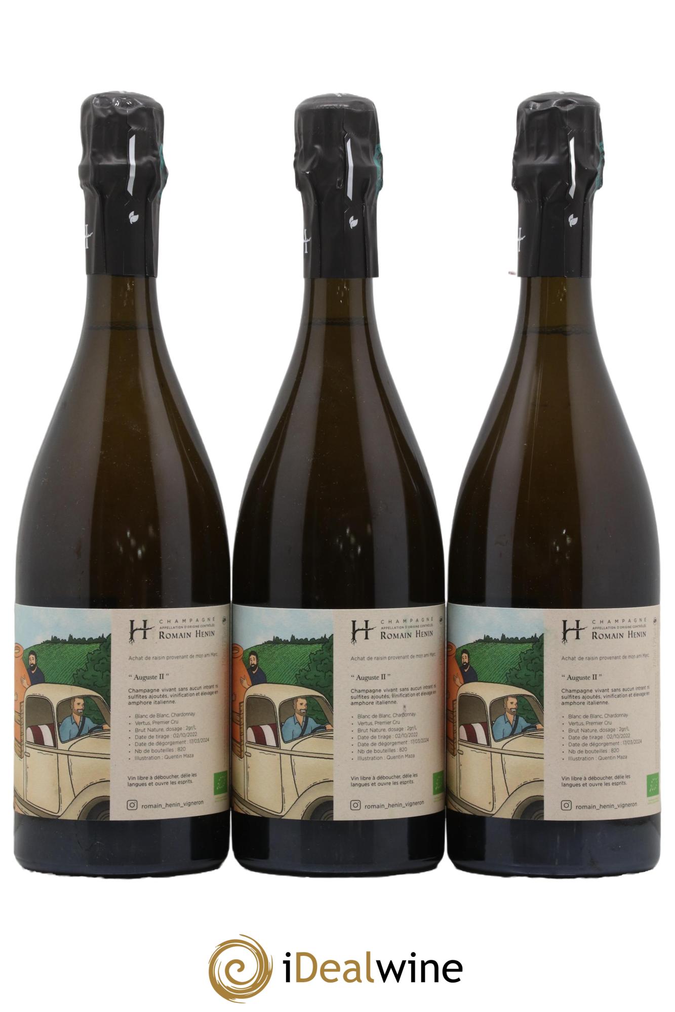 Auguste II Romain Henin - Lot de 3 bouteilles - 1
