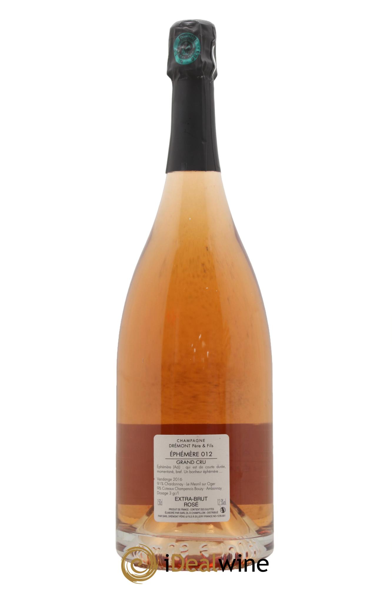 Champagne - Ephemere 012 Grand Cru Dremont Pere Et Fils 2016 - Lotto di 1 magnum - 1
