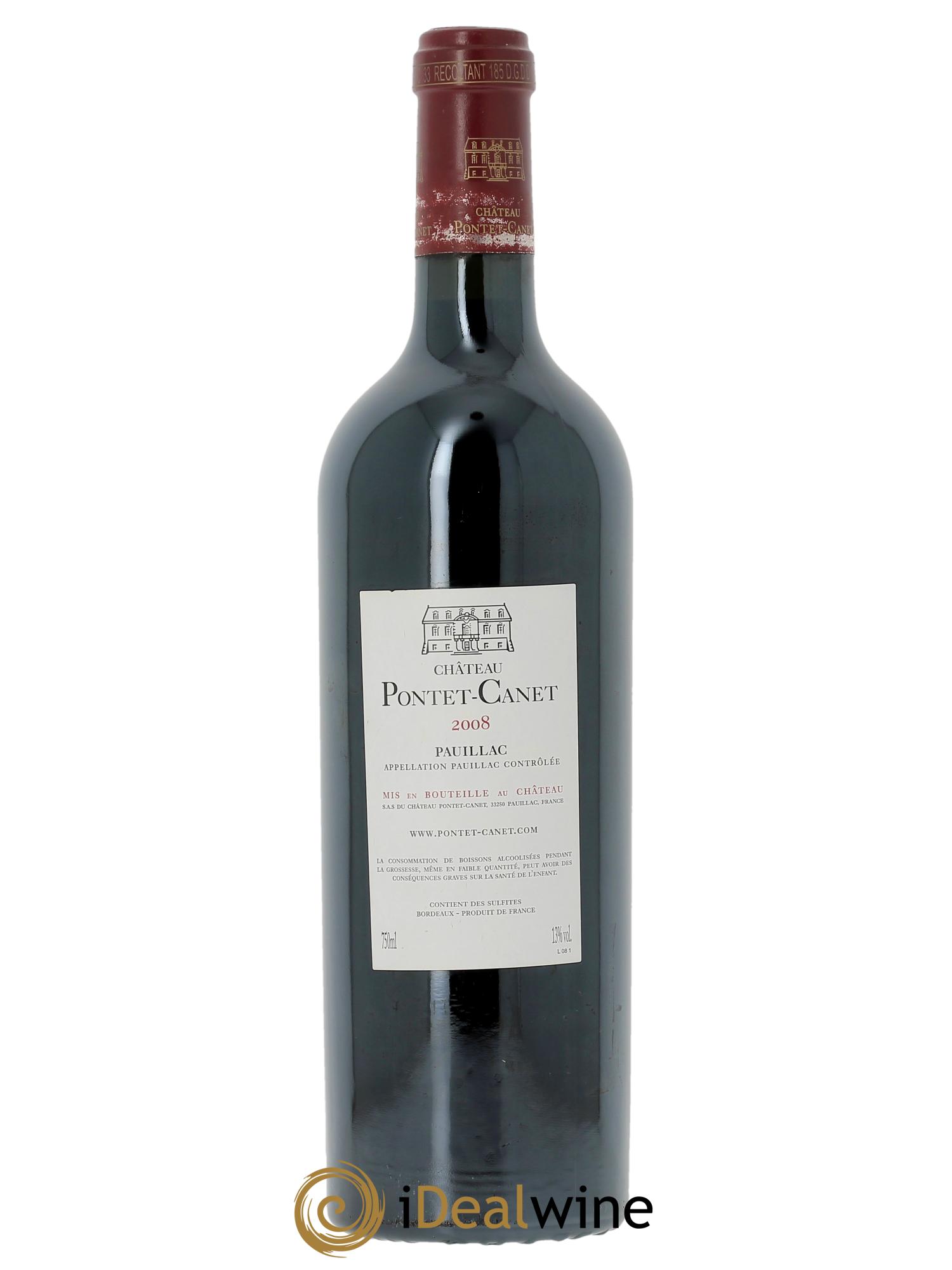 Château Pontet Canet 5ème Grand Cru Classé 2008 - Lot de 1 bouteille - 1
