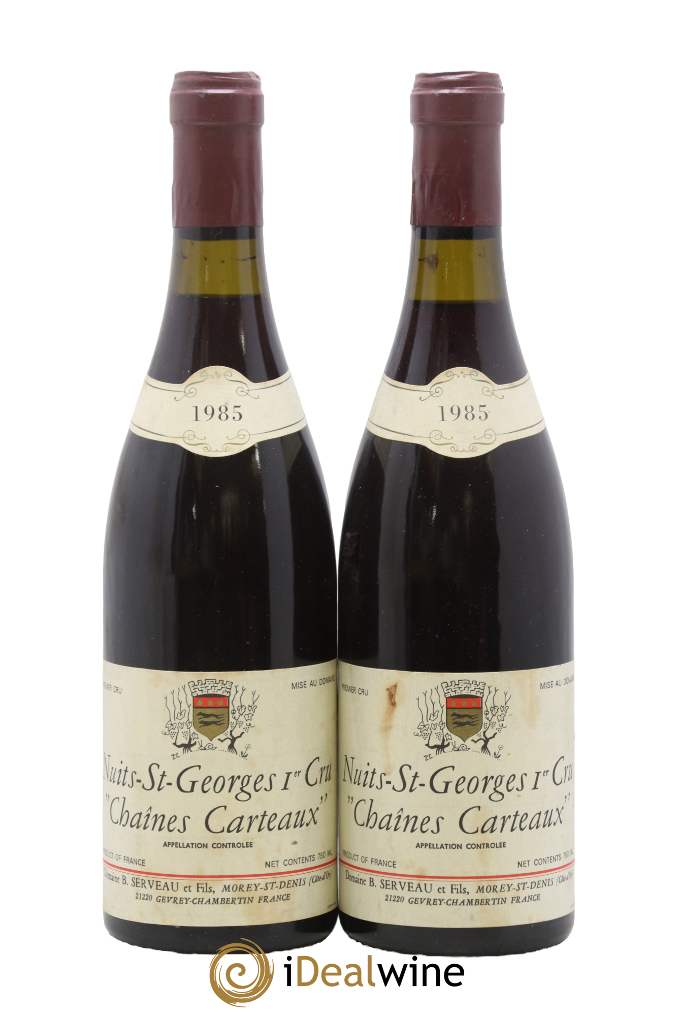 Nuits-Saint-Georges 1er Cru Chaines Carteaux Serveau 1985 - Lot de 2 bouteilles - 0
