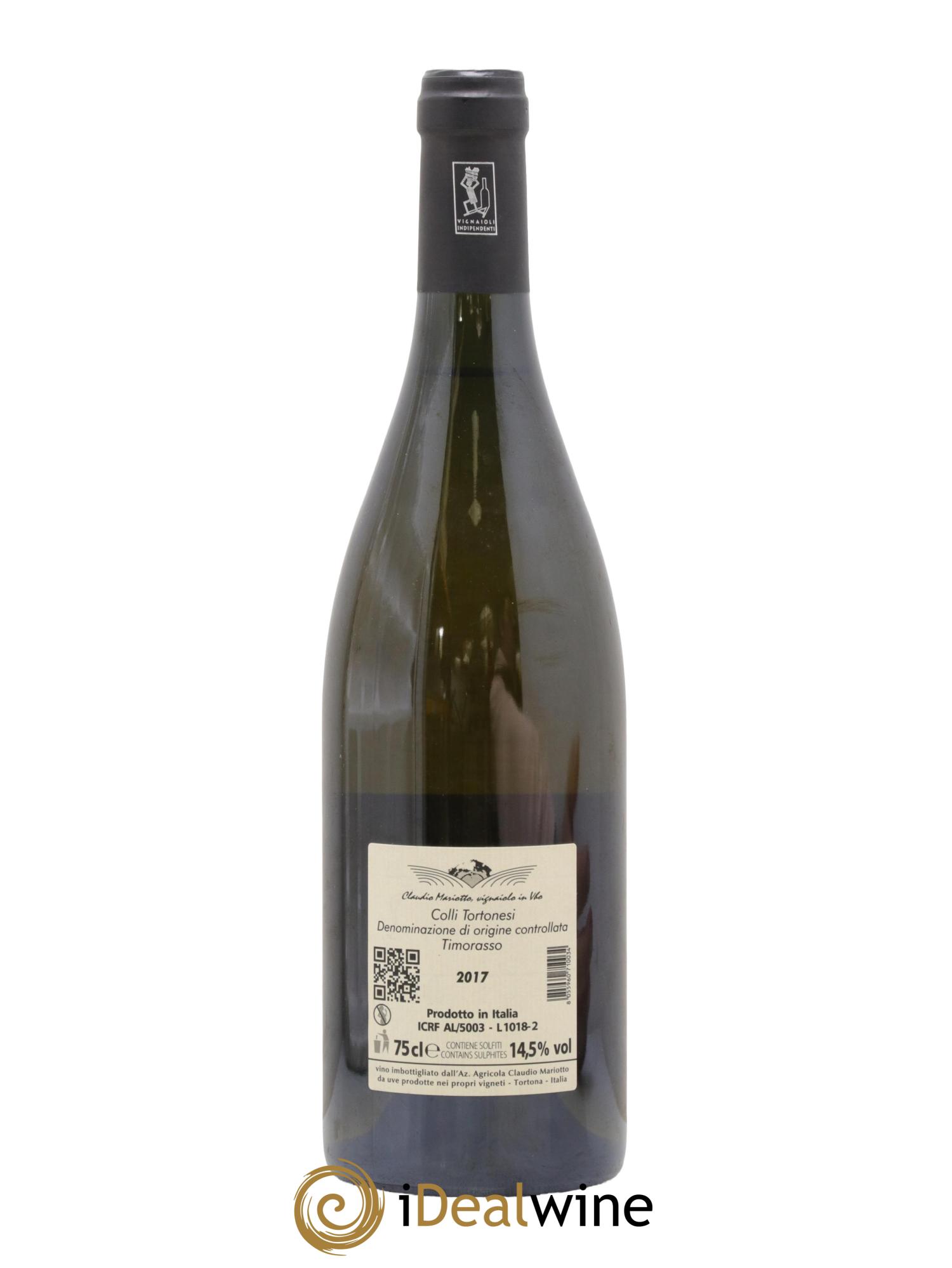 Italie Colli Tortonesi Cavallina Timorasso Claudio Mariotto 2017 - Lot de 1 bouteille - 1