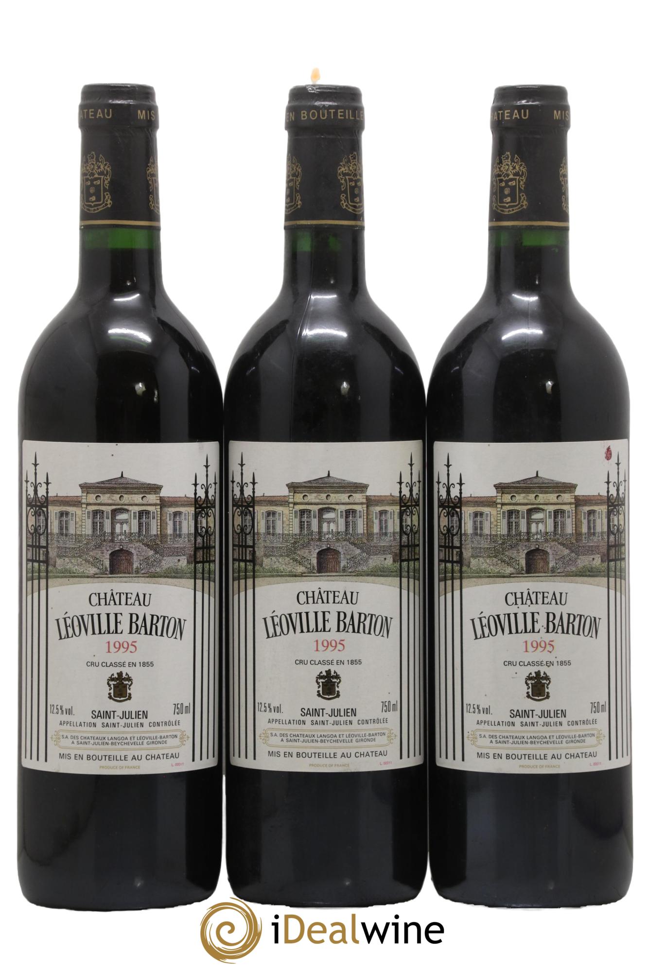 Château Léoville Barton 2ème Grand Cru Classé 1995 - Lot of 3 bottles - 0