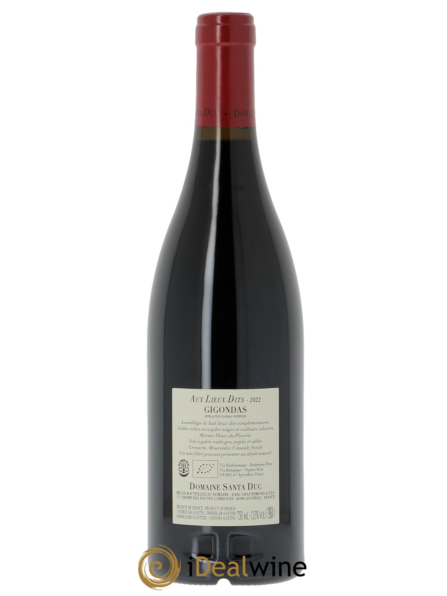 Gigondas Santa Duc (Domaine)  Aux Lieux dits Famille Gras  2022 - Lot of 1 bottle - 1