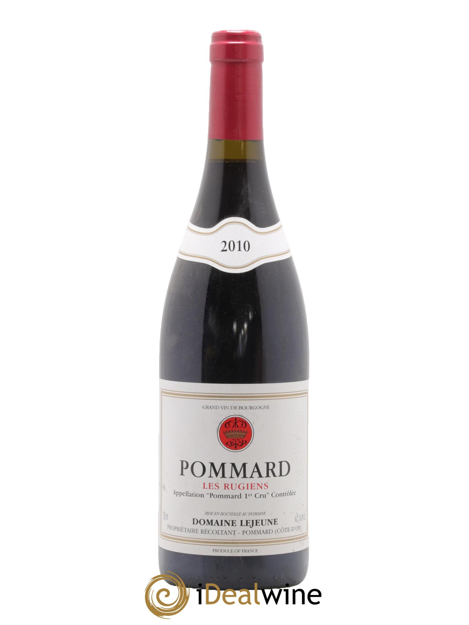 Pommard 1er Cru Les Rugiens Domaine Lejeune 2010 - Lot de 1 bouteille - 0