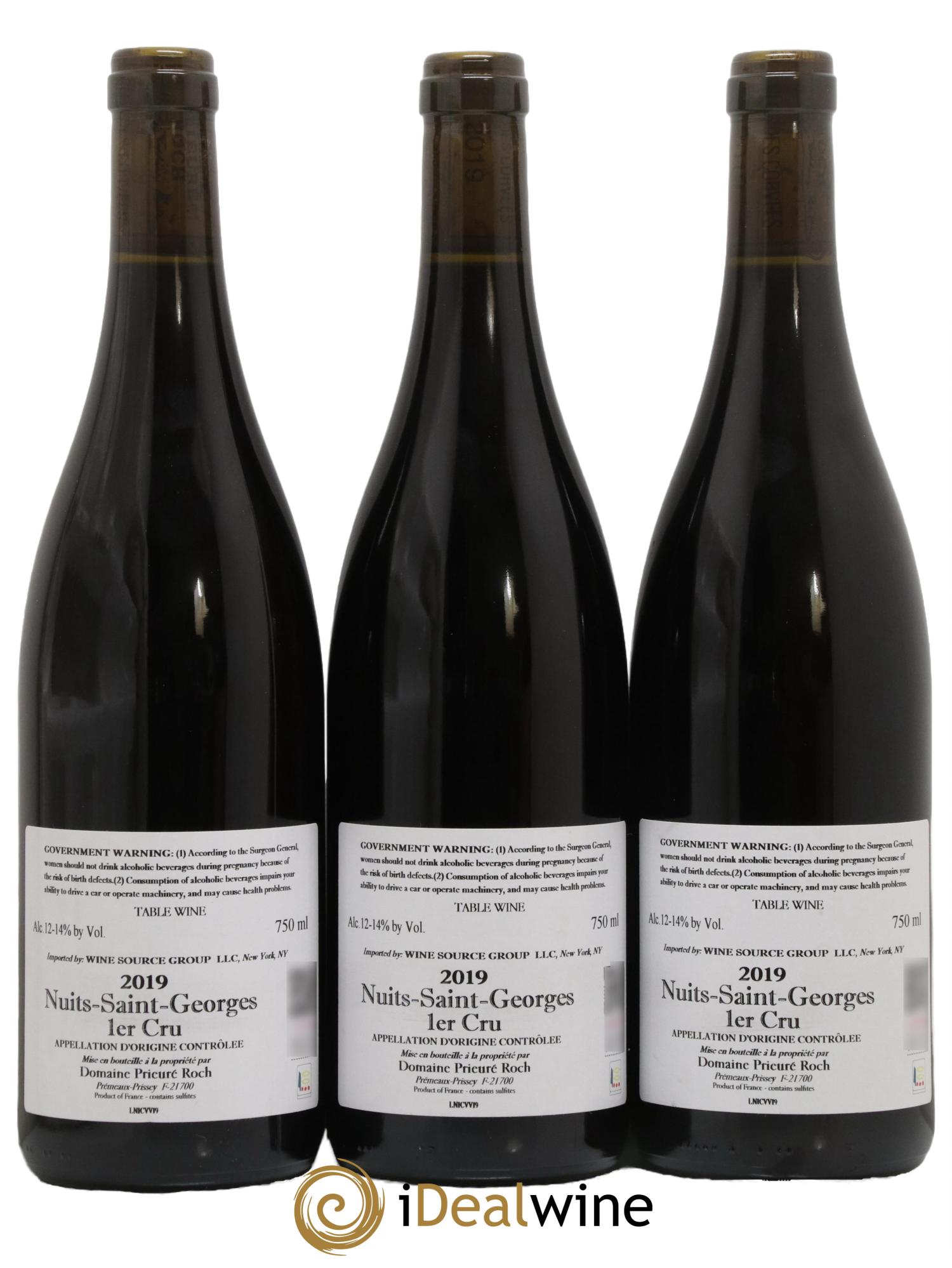 Nuits-Saint-Georges 1er Cru Vieilles Vignes Prieuré Roch 2019 - Lot de 3 bouteilles - 1