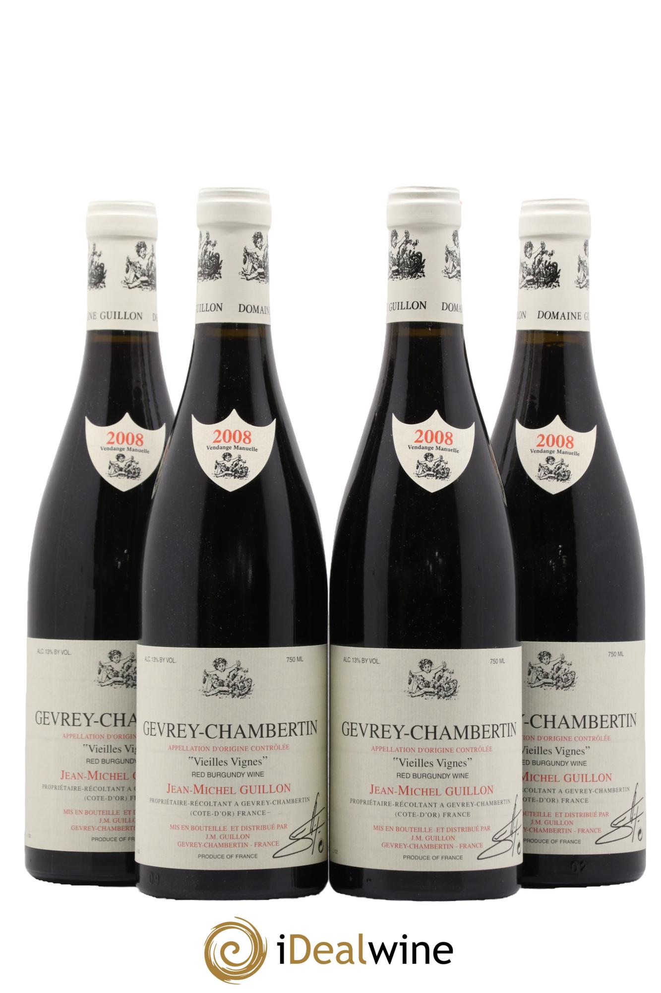 Gevrey-Chambertin Vieilles Vignes Jean-Michel Guillon 2008 - Lot de 4 bouteilles - 0