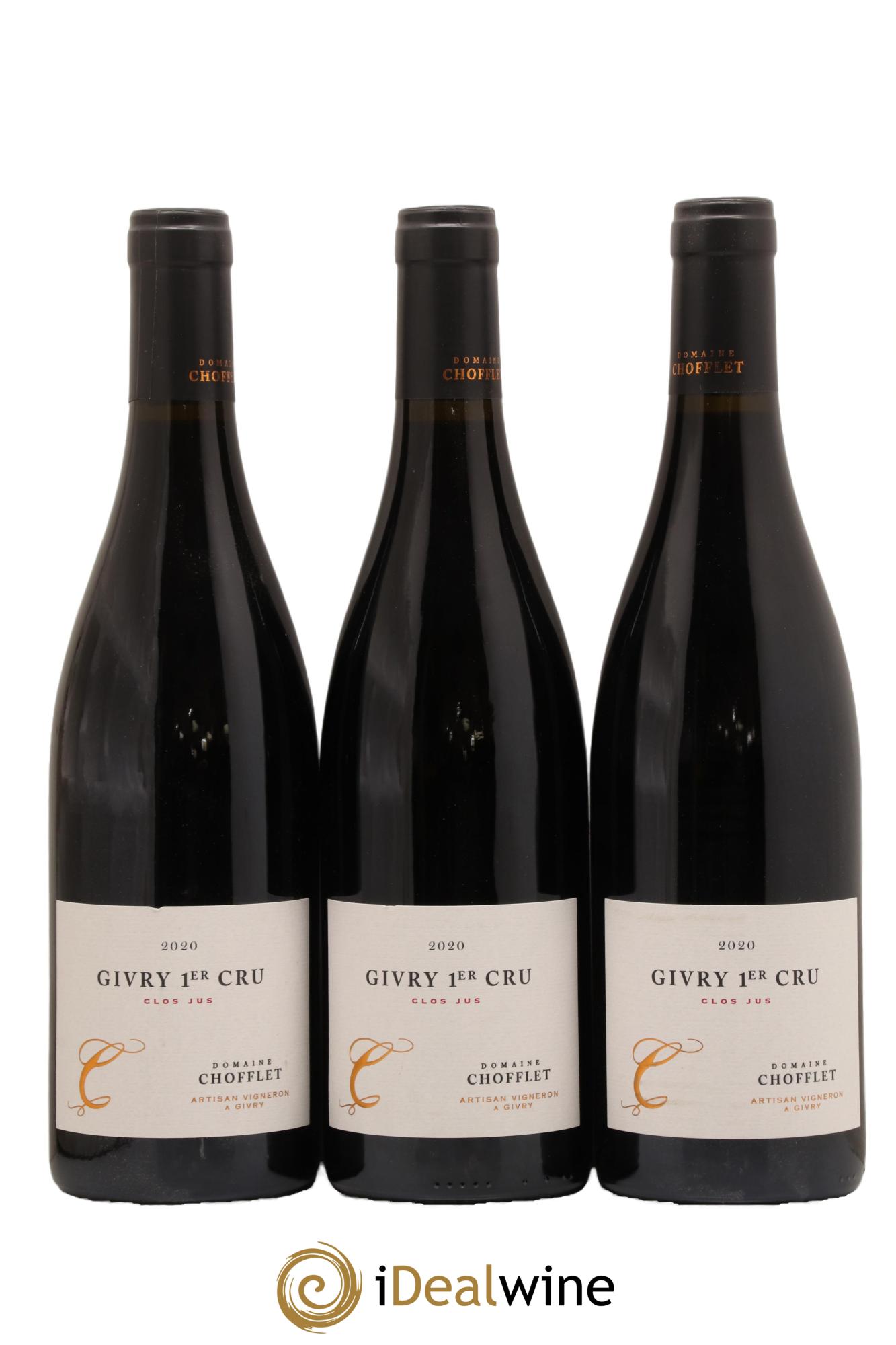 Givry 1er Cru Clos Jus Domaine Chofflet 2020 - Lot de 3 bouteilles - 0