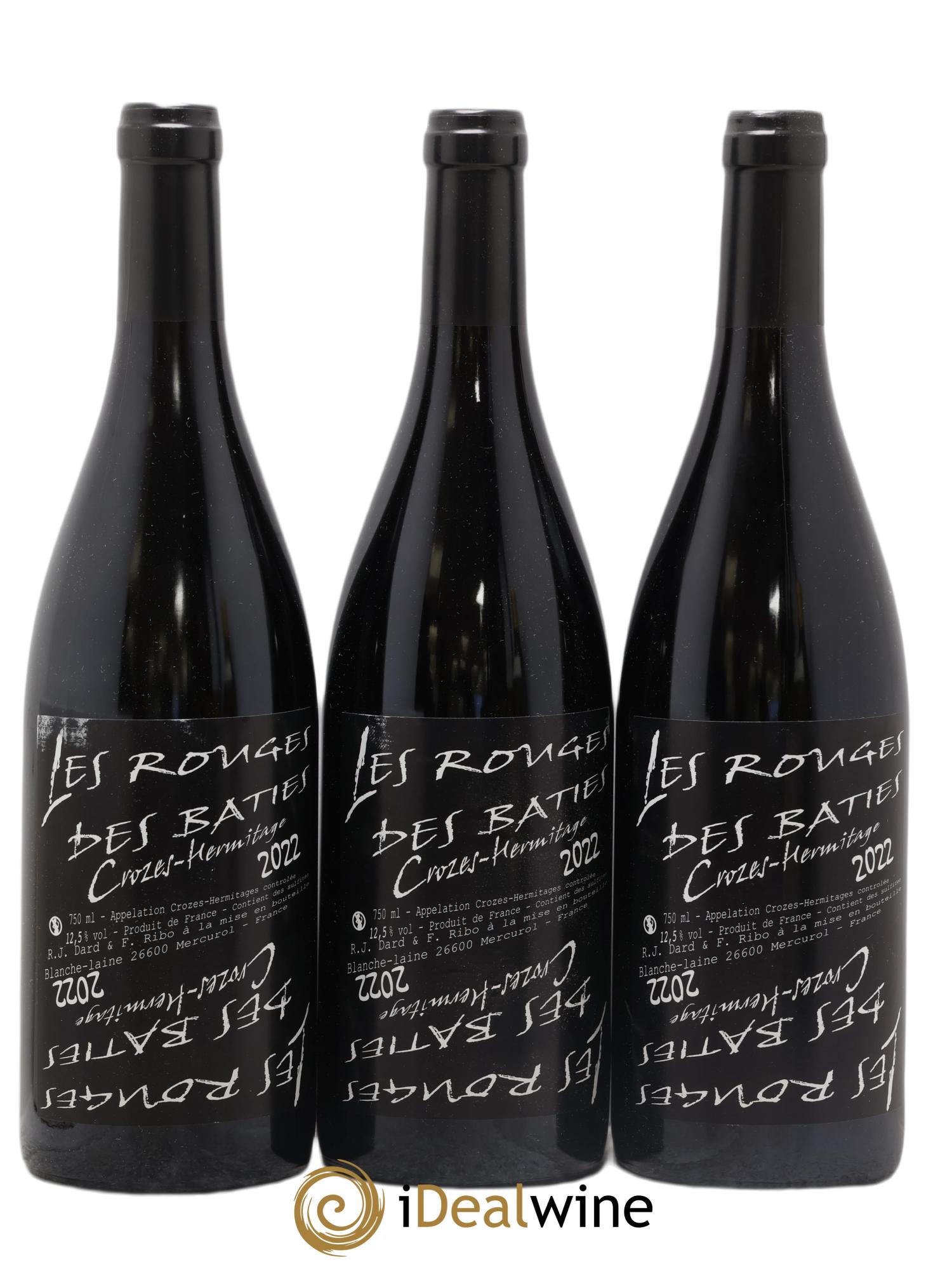 Crozes-Hermitage Les Rouges des Bâties Dard et Ribo (Domaine) 2022 - Lotto di 3 bottiglie - 0