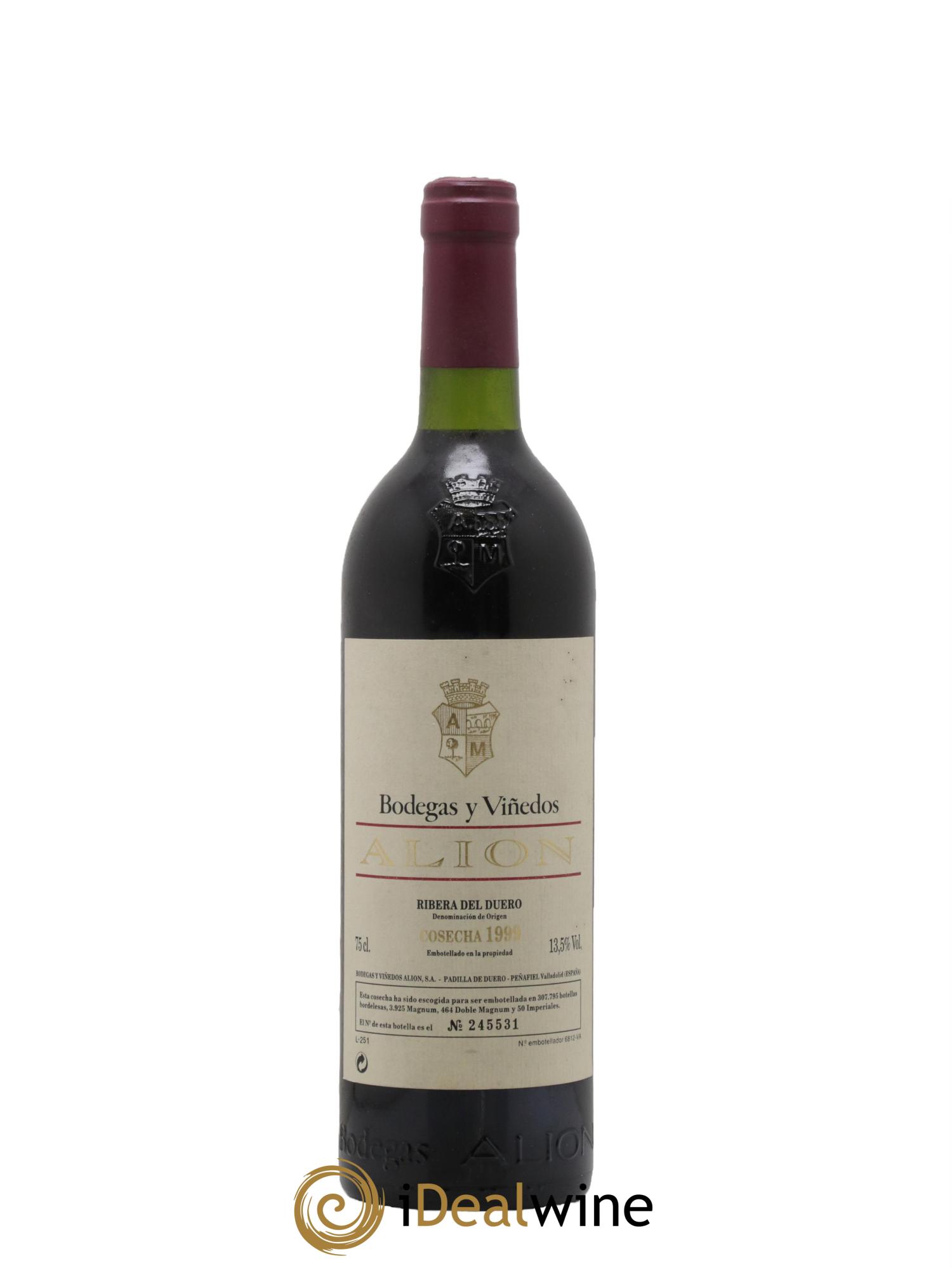 Ribera Del Duero DO Vega Sicilia Alion Famille Alvarez 1999 - Lot de 1 bouteille - 0