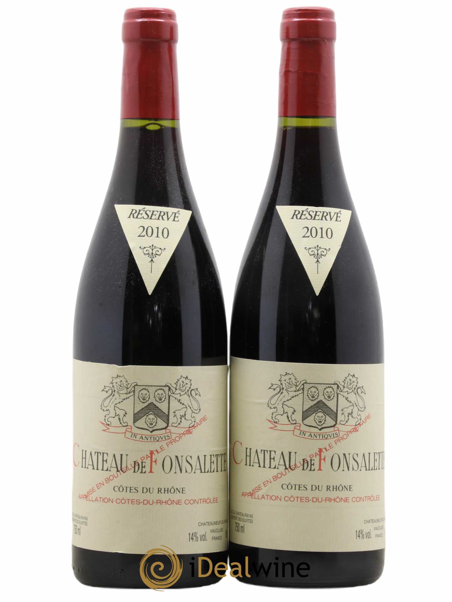 Côtes-du-Rhône Château de Fonsalette Emmanuel Reynaud 2010 - Lot de 2 bouteilles - 0