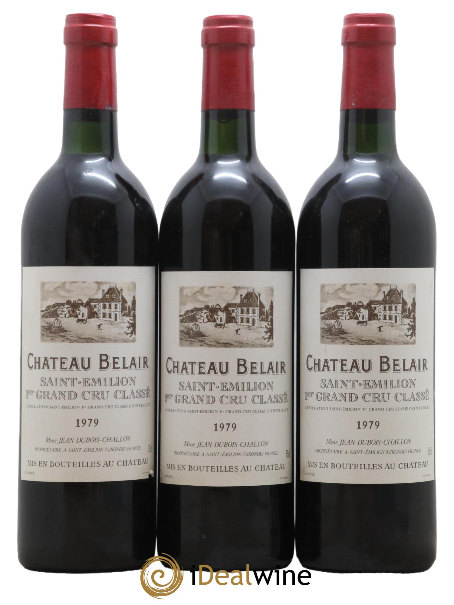 Château Belair (Belair-Monange) 1er Grand Cru Classé B 1979 - Lot de 3 bouteilles - 0