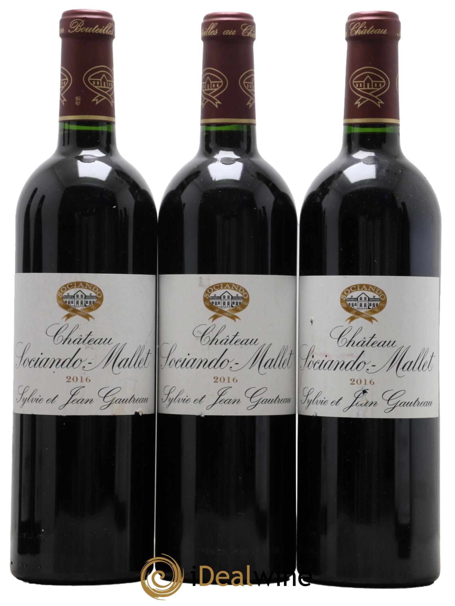 Château Sociando Mallet 2016 - Lot de 3 bouteilles - 0