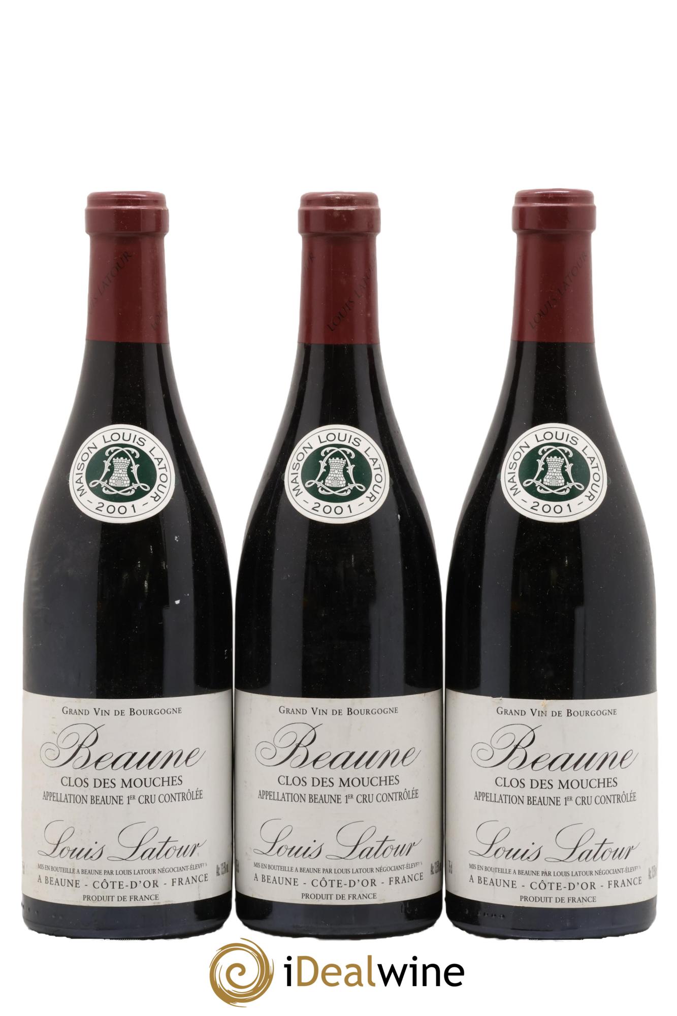 Beaune 1er Cru Clos des Mouches Louis Latour 2001 - Lotto di 3 bottiglie - 0