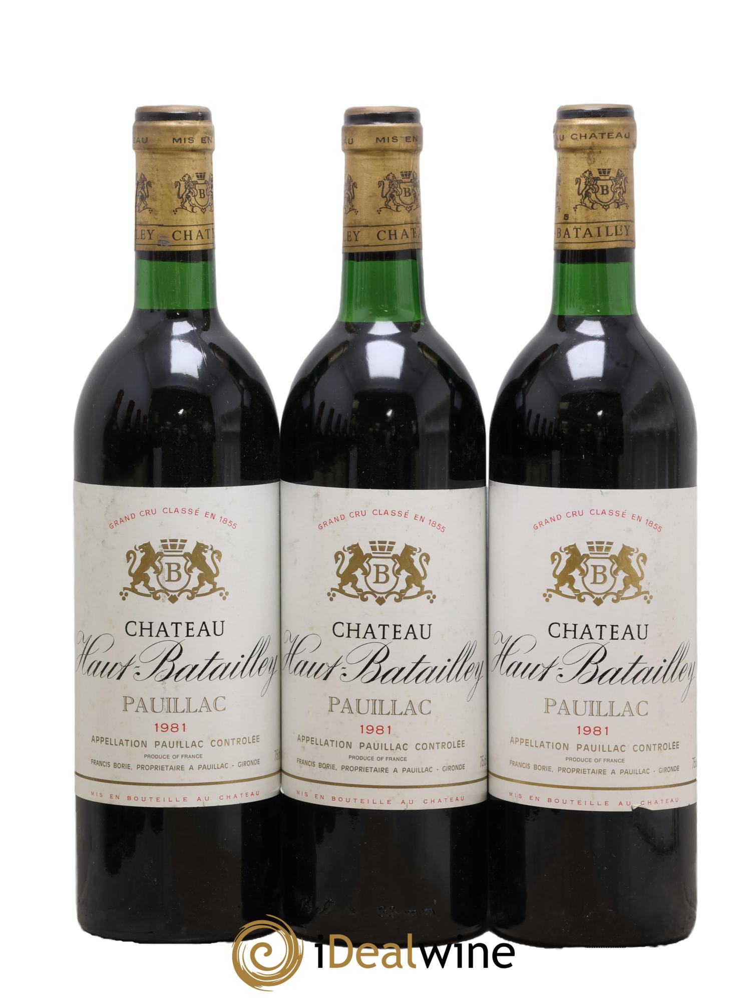 Château Haut Batailley 5ème Grand Cru Classé 1981 - Lot of 3 bottles - 0
