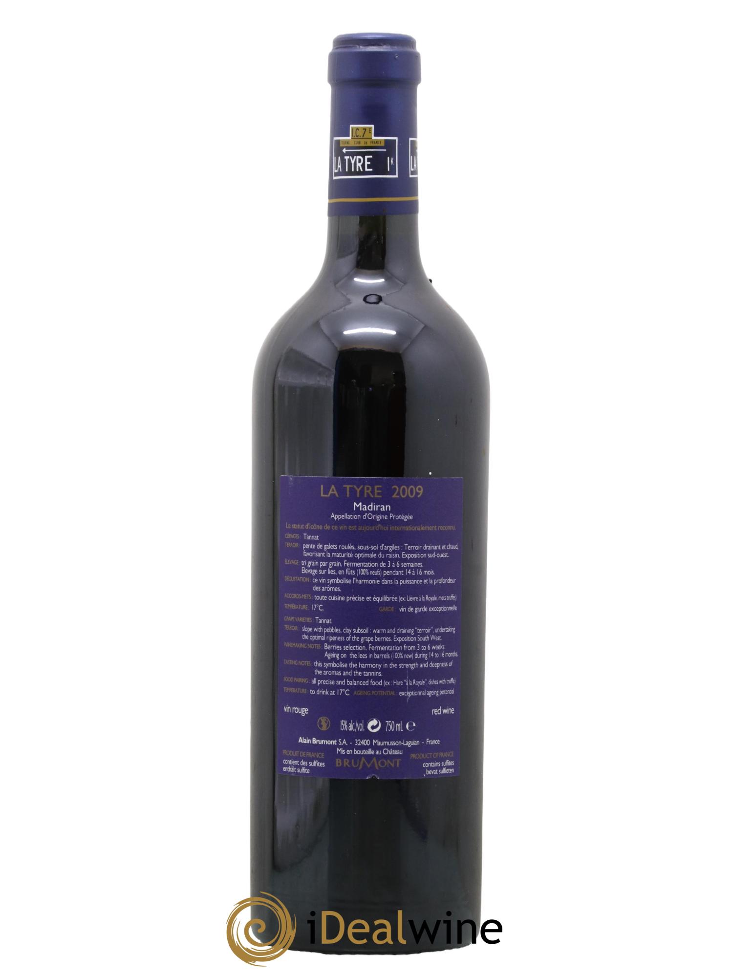 Madiran Château Montus-La Tyre Alain Brumont 2009 - Posten von 1 Flasche - 1
