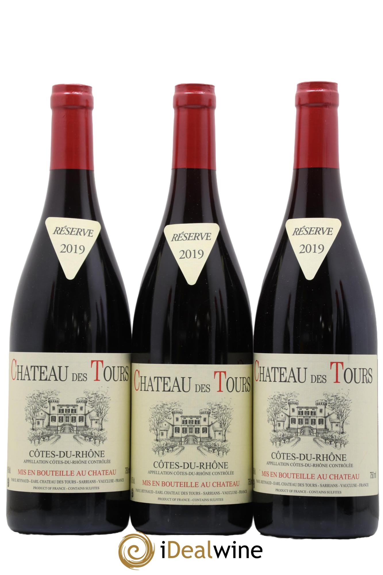 Côtes-du-Rhône Château des Tours Emmanuel Reynaud 2019 - Lot de 3 bouteilles - 0