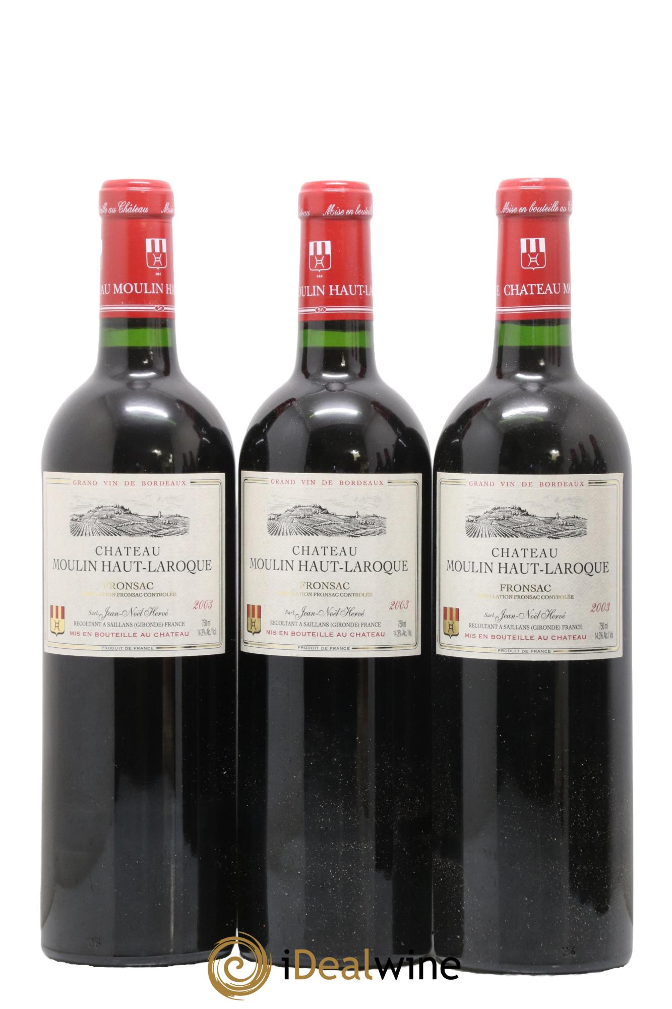Fronsac Château Moulin Haut Laroque 2003 - Posten von 12 Flaschen - 3