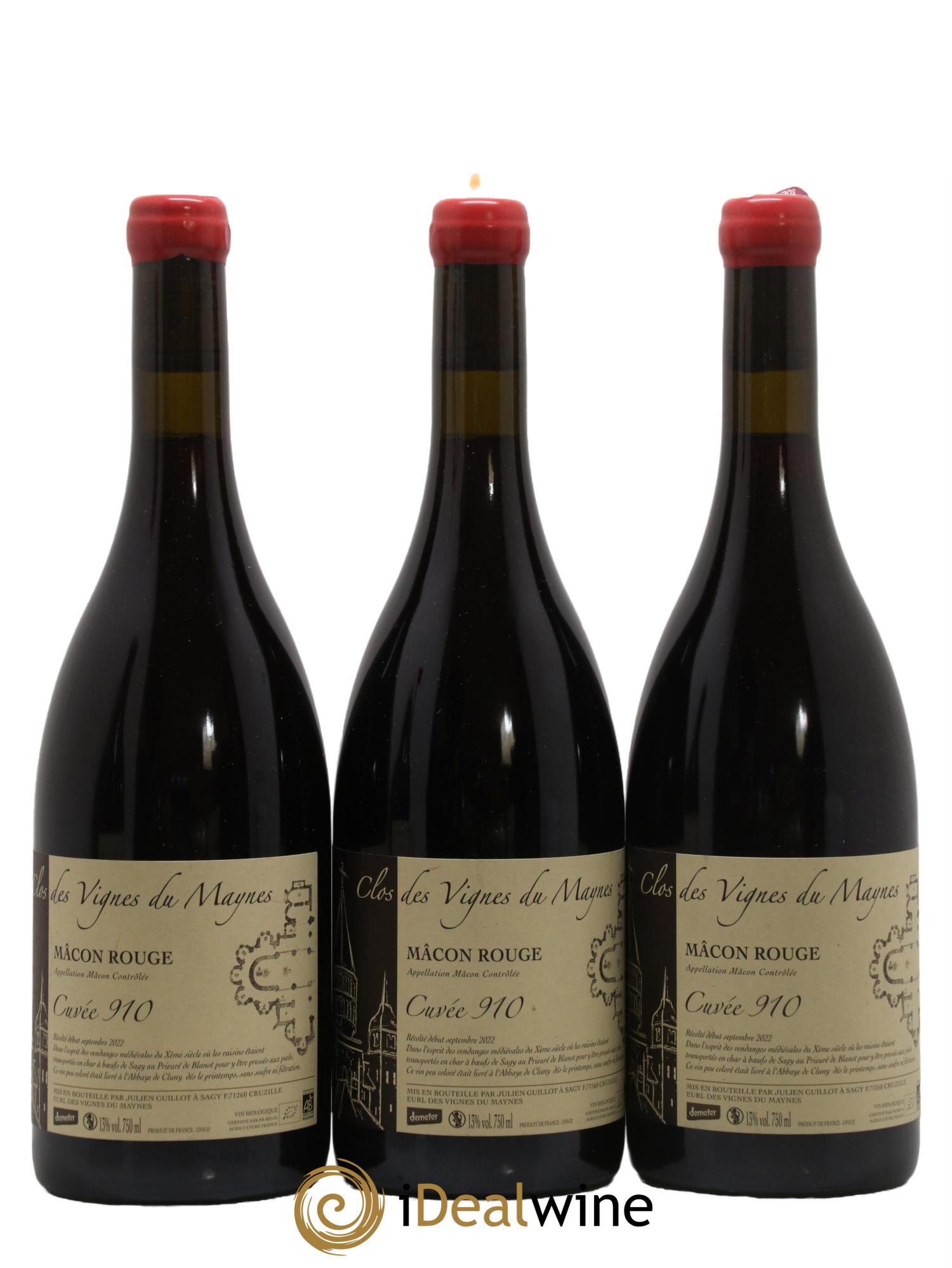 Mâcon Cuvée 910 Les Vignes du Maynes 2022 - Lot de 3 bouteilles - 0