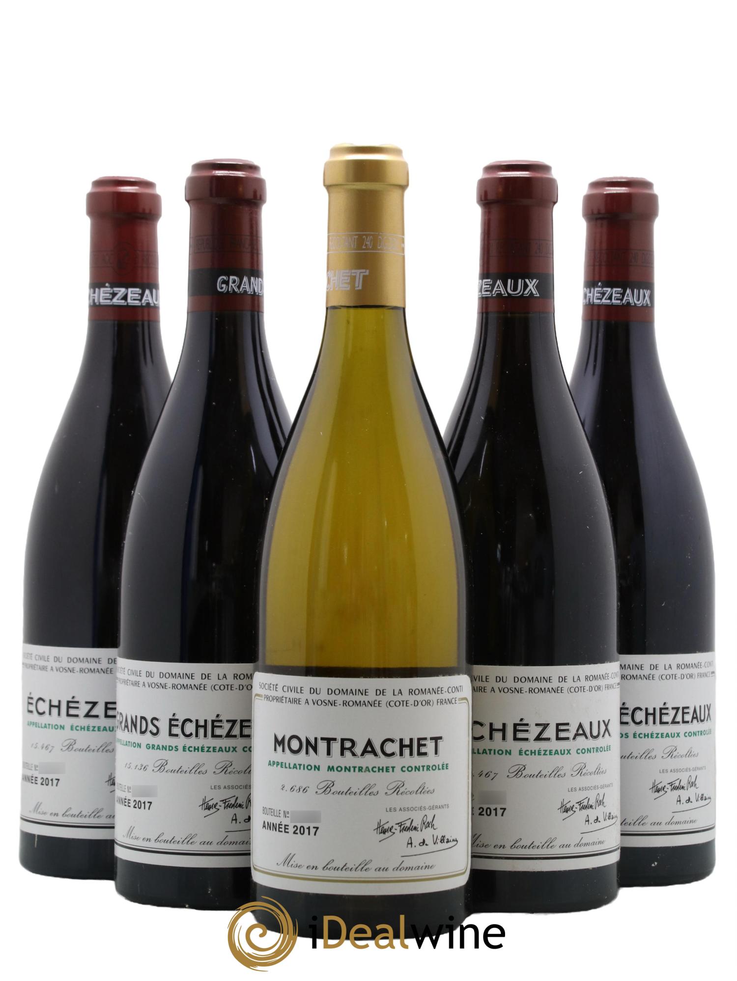 Assortiment 2017 du Domaine de la Romanée-Conti Domaine de la Romanée-Conti 2 Echezeaux, 2 Grands Echezeaux, 1 Montrachet 2017 - Lot de 5 bouteilles - 0